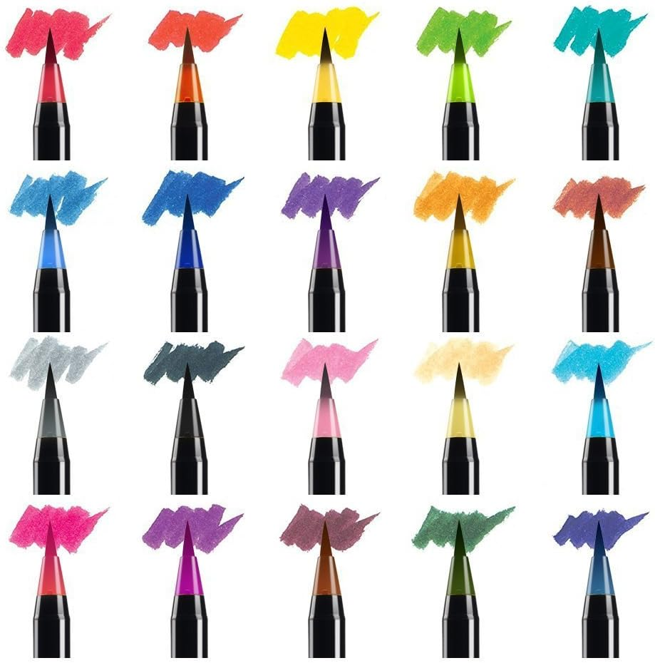 20 Colors Watercolour Brush Pens Art Marker Drawing Painting Brush Artist Sketch image number 1
