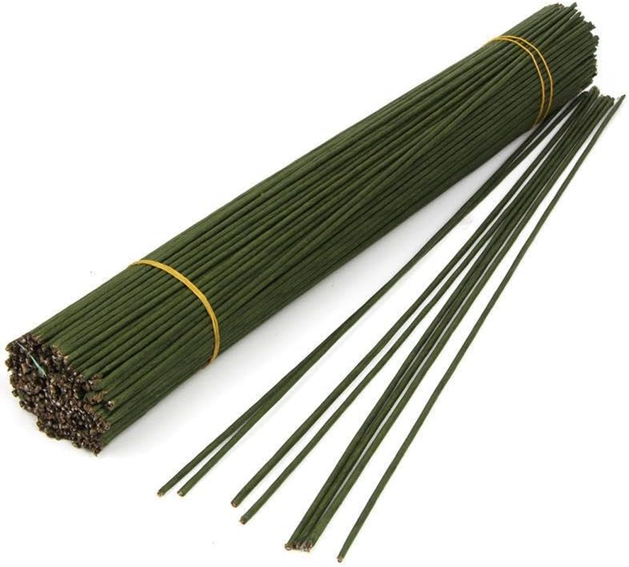HIGHROCK 100Pcs Floral Wire, 40Cm Floral Stems, Green Flower Wire Wrapped with Paper, for Artificial Flowers, Wreath, DIY Bouquet (3MM) image number 5