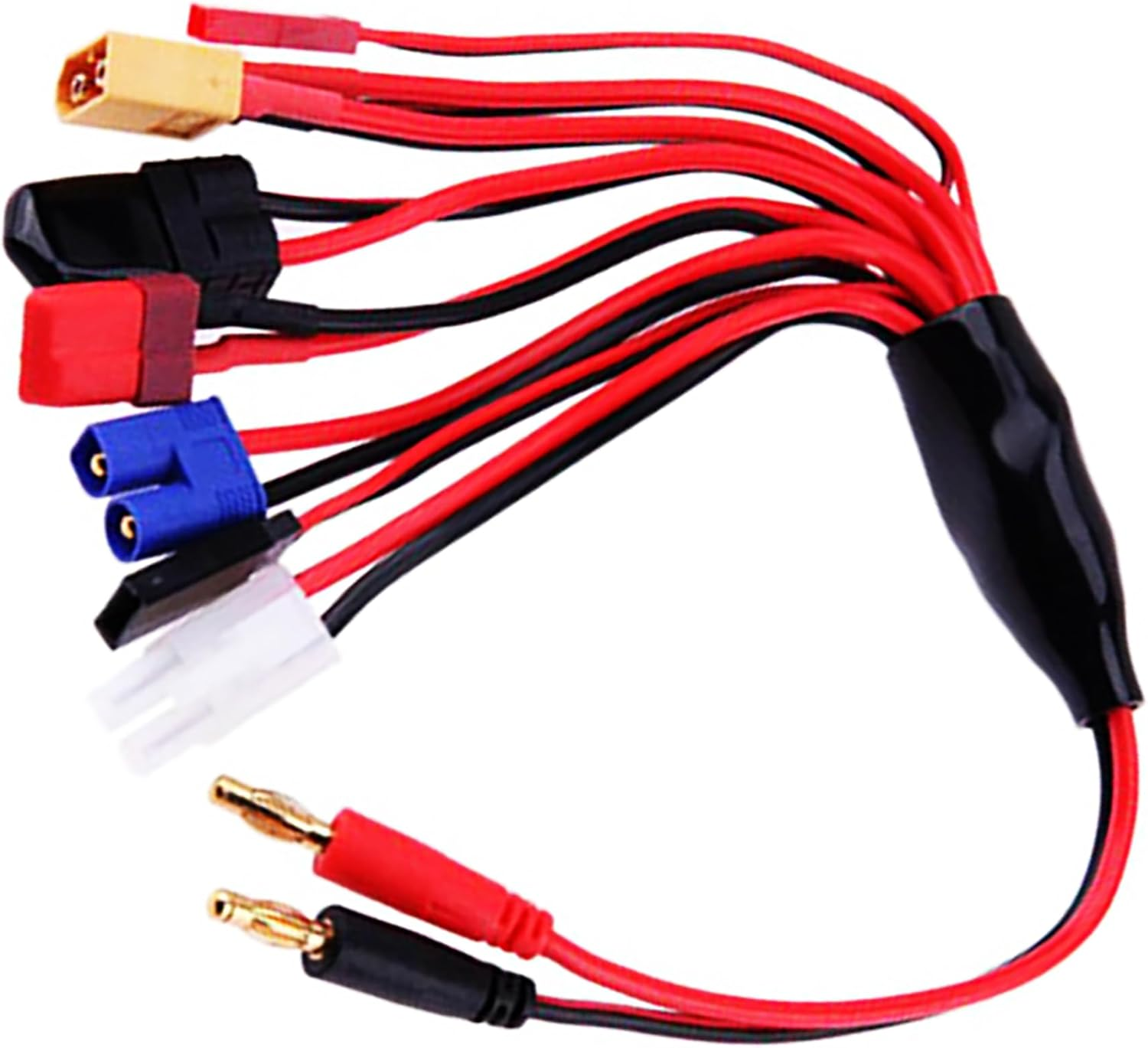 Tunghey RC Lipo Battery Charger Adapter Connector Splitter Cable, 8 in 1 Octopus Convert Wire to 4.0Mm Banana Plug Compatible with TRX, Tamiya, EC3, JST, Futaba, XT60, T- Dean image number 6
