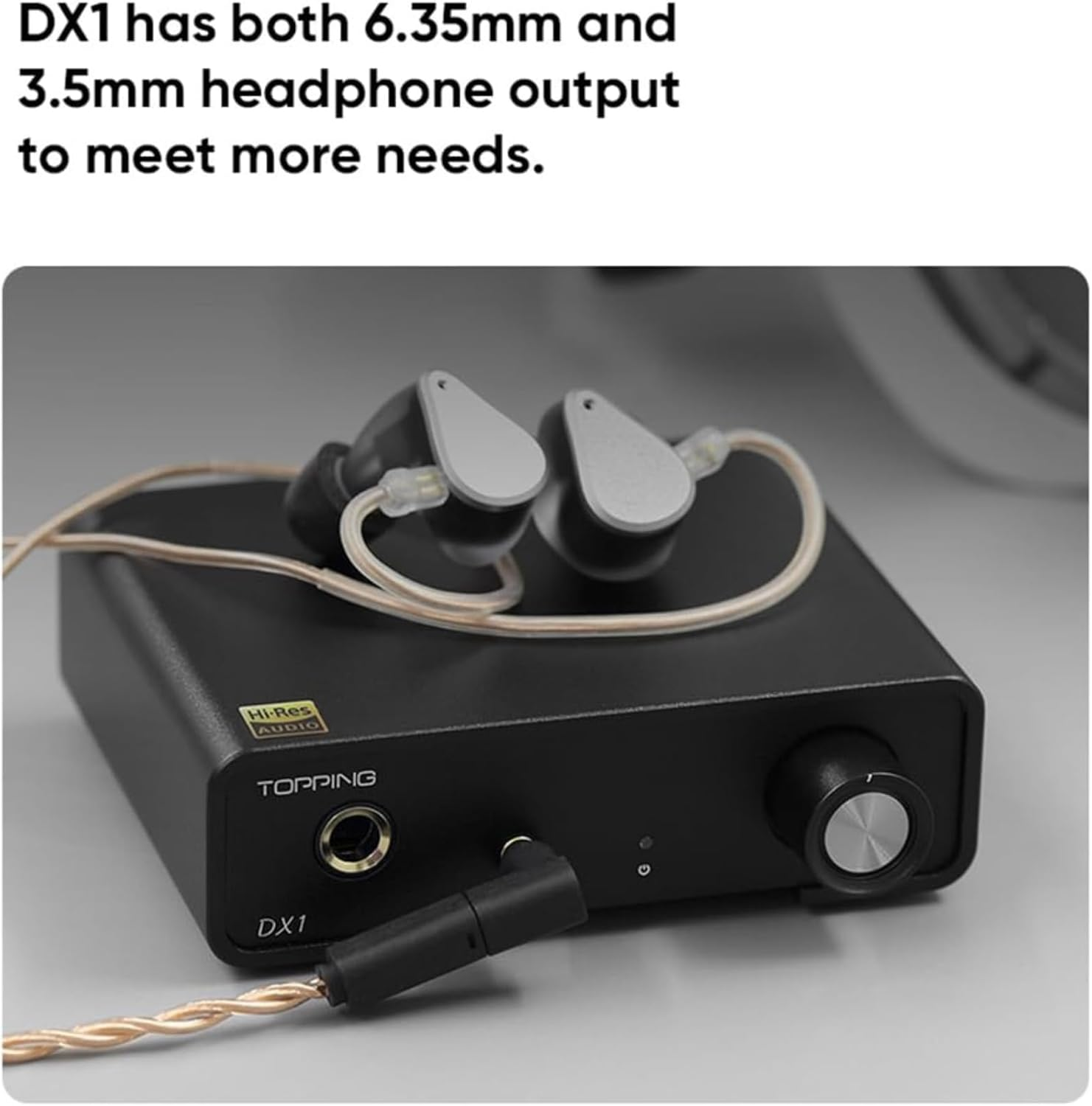 Topping DX1 Hifi DAC Headphone Amplifier Combo, 280Mw X2 Home Audio Stereo HPA Amplifiers, USB to Rca/3.5Mm/6.35Mm Amp with Twostage GAIN AK4493S XU208 32Bit/384Khz DSD256 for IEM (Silver)