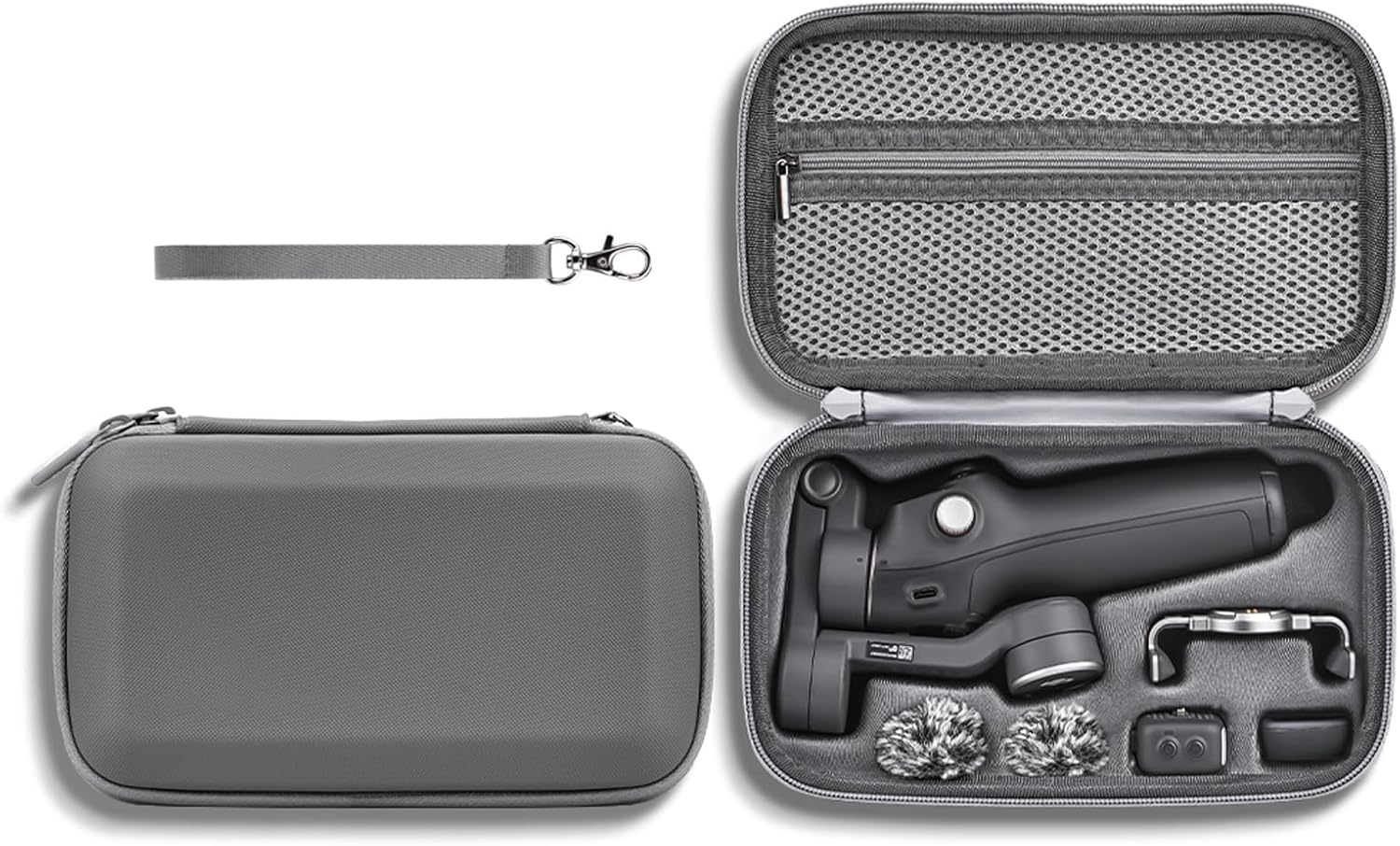 PALUMMA PU Leather Carrying Case Portable Shoulder Bag for DJI Osmo Mobile 7P/7 Hard Travel Storage, Grey, Portable Hard Storage Bag