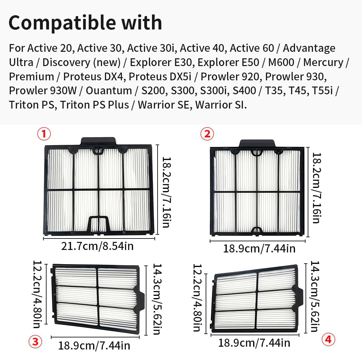 Wuyan 4 Pack Ultra-Fine Cartridge Filter Compatible with Dolphin S200,Proteus Dx4,Active 20,Active 30,M600,Explorer E30 Cleaner Filter,Part# 9991467-R4 image number 1