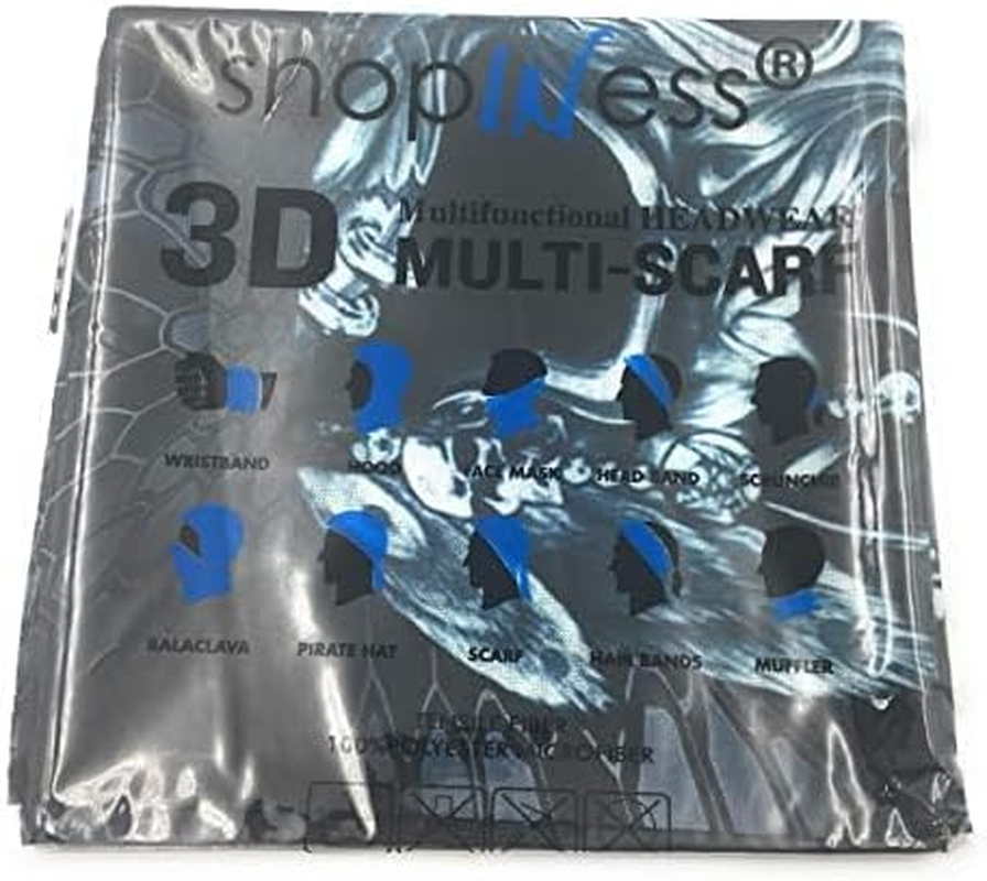 Shopiness Unisex Tube Scarf for Adults Multifunctional Headband Bandana Neck Gaiter with Ear Loops for Motorbike Sport Parties Halloween and Carnival Outdoor Activities - Skull image number 5
