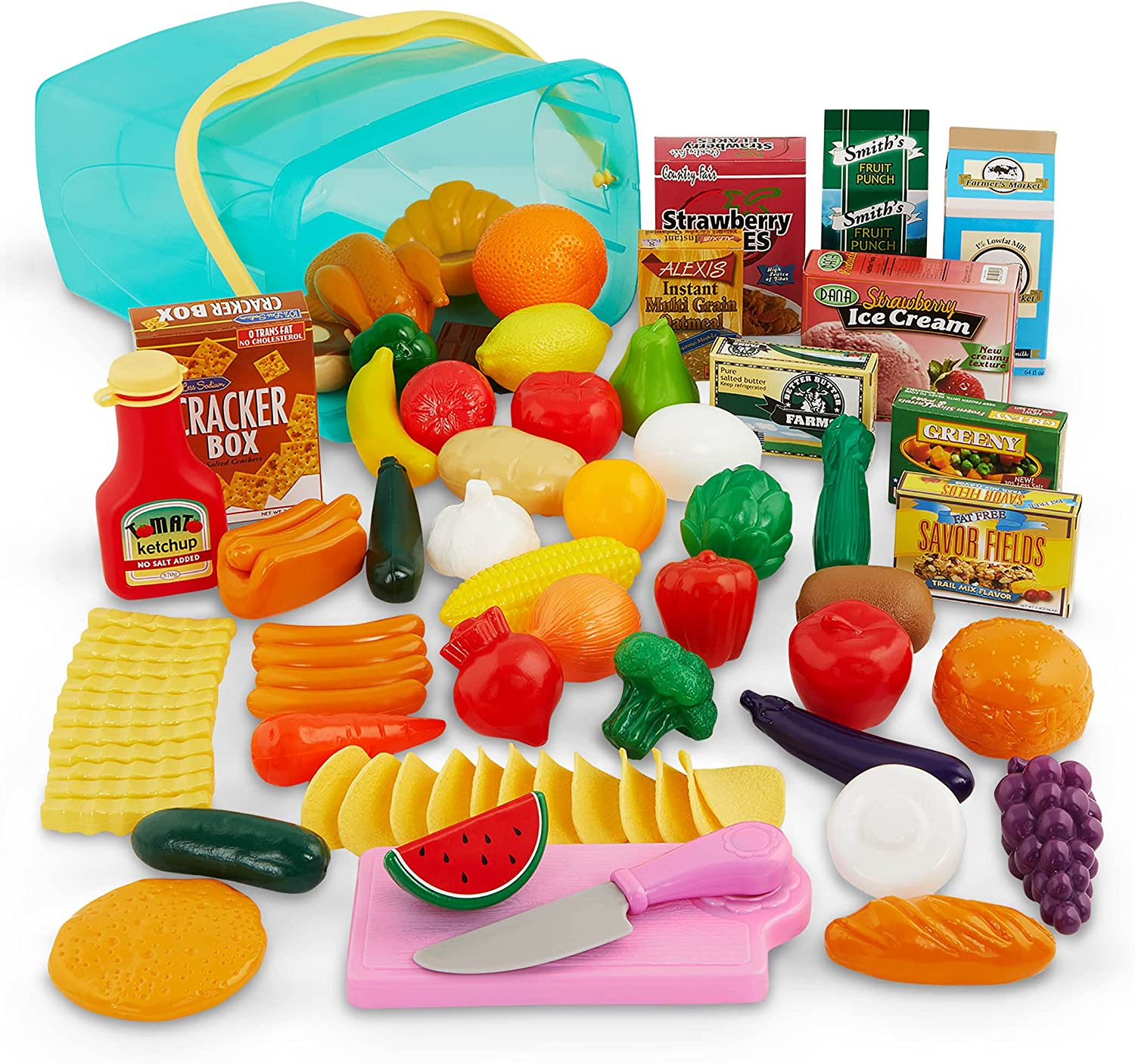 Battat &ndash; Play Circle &ndash; Play Food &ndash; Kitchen Toys &ndash; Grocery Store &ndash; Pretend Play &ndash; Pantry in a Bucket &ndash; 3+ Years(79 Pieces) image number 4