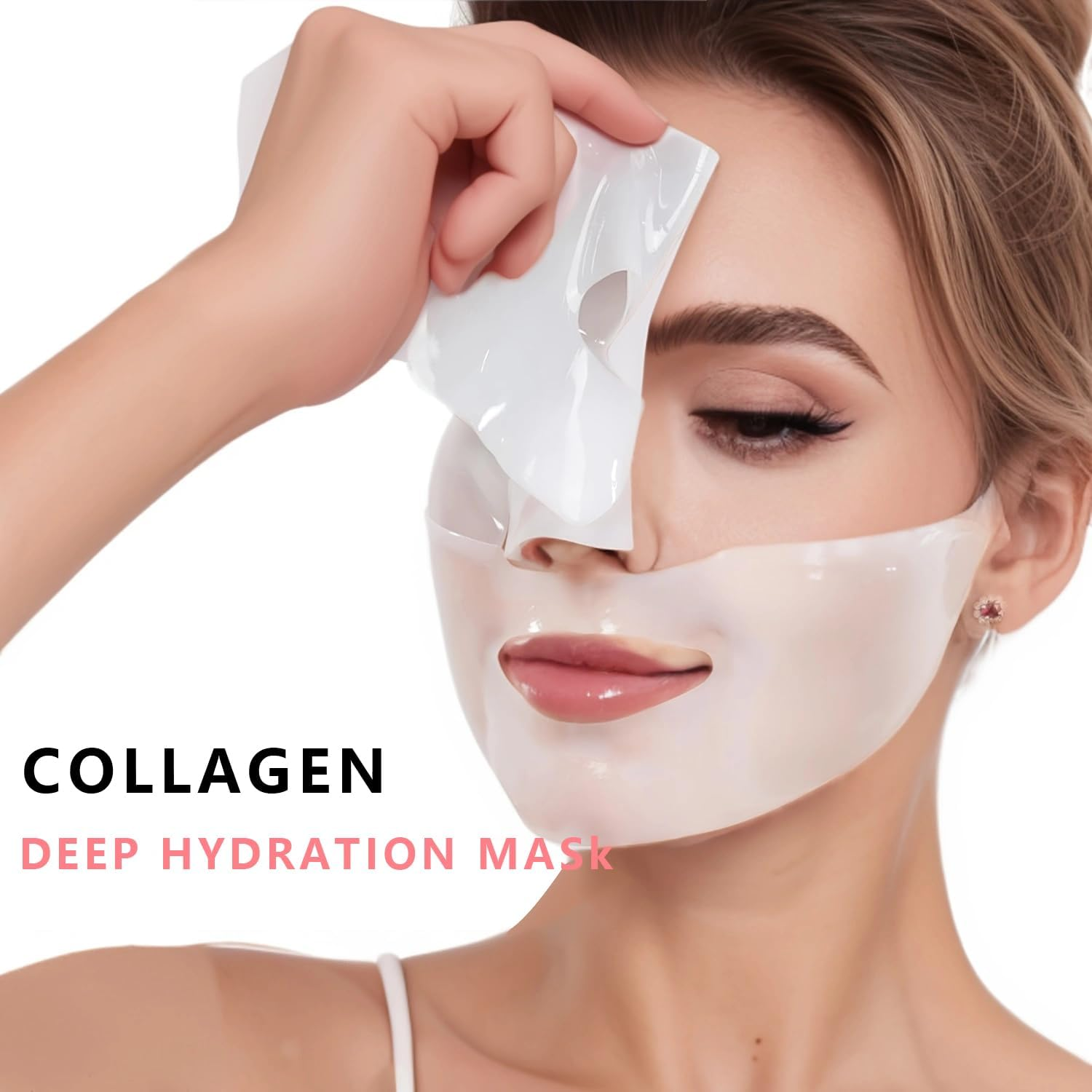 CEELGY 4Pcs Bio Collagen Mask,Hydrating Overnight Hydrogel Mask for All Skin Types, Collagen Night Wrapping Mask, Deep Moisturizing, Pore Minimizing, Firming. 34G X 4Ea image number 4