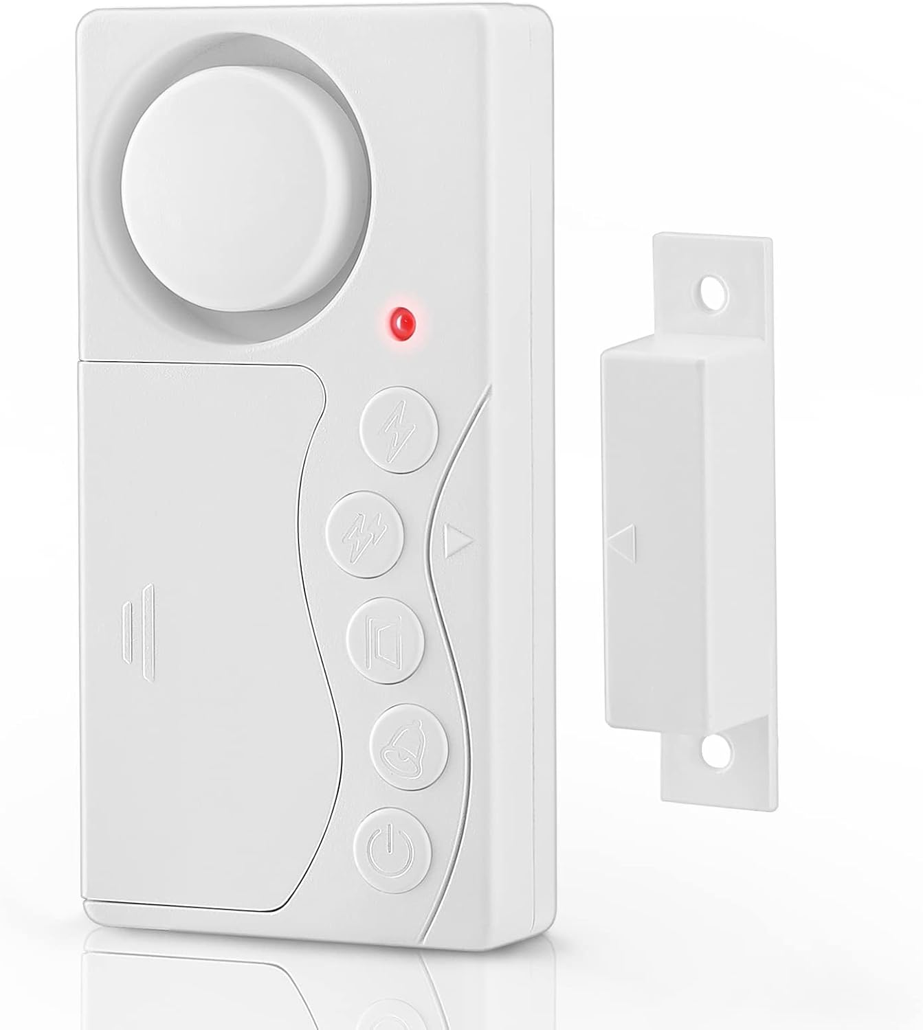 Winhon Freezer Door Alarm, Wireless, 3/15/30/60 Seconds Adjustable Delay, 108 Db Loud Alarm, 4-In-1 Mode, White