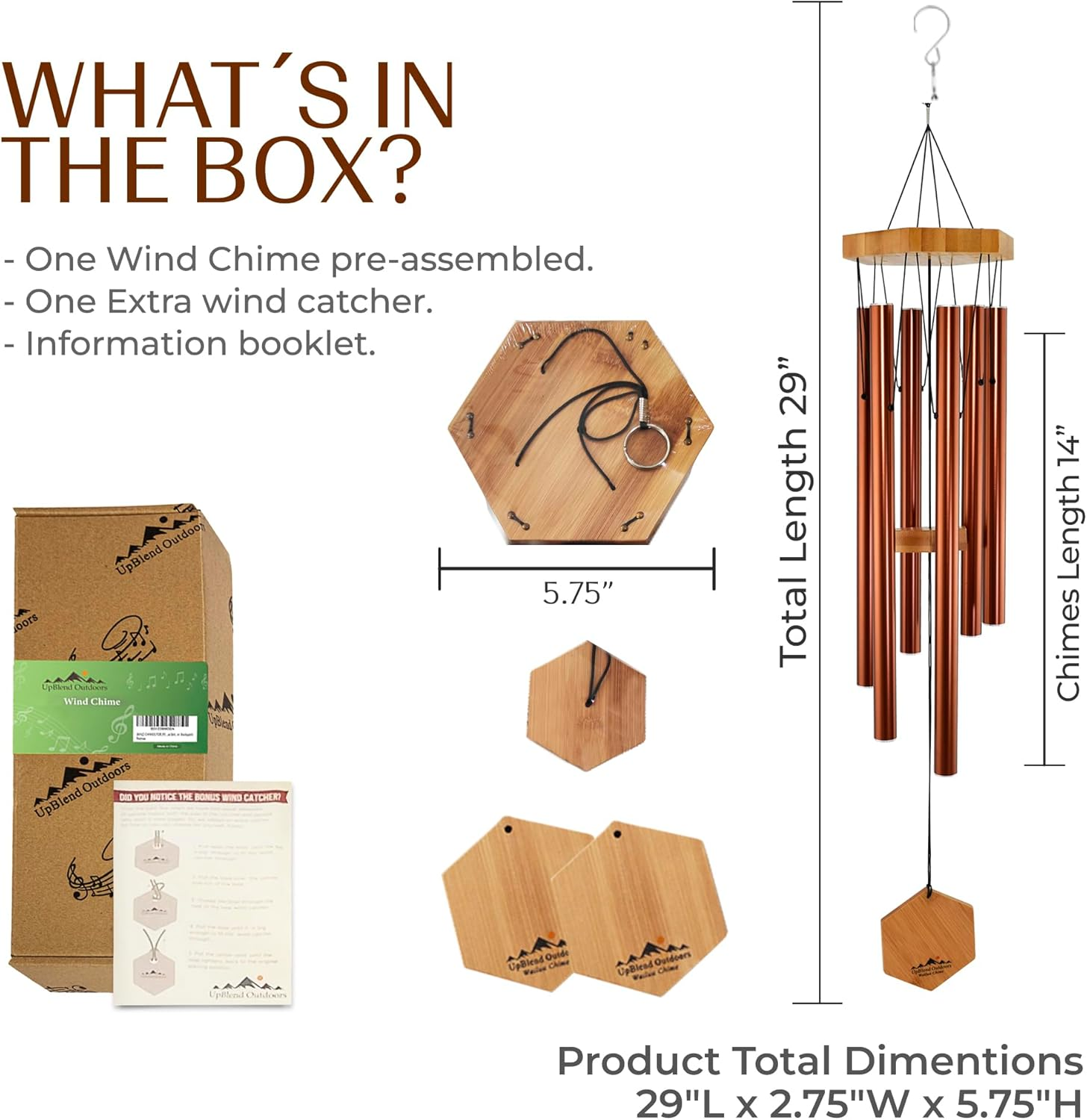 Wind Chimes for People WHO like Their Neighbors Soothing Melodic Tones & Solidly Constructed Bamboo/Aluminum Chime Great as a Quality Gift or to Keep for Your Own Patio Porch Garden or Backyard.