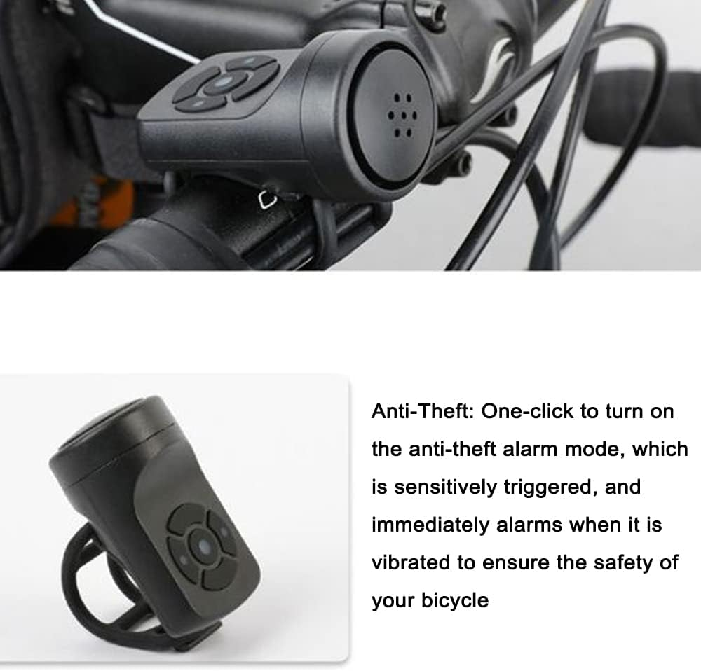 Bike Bell 120Db Loud Electric Bike Horn Rechargeable Bicycle Anti-Theft Alarm Waterproof with 4 Sound Modes for Mountain Bike Road Bike image number 3