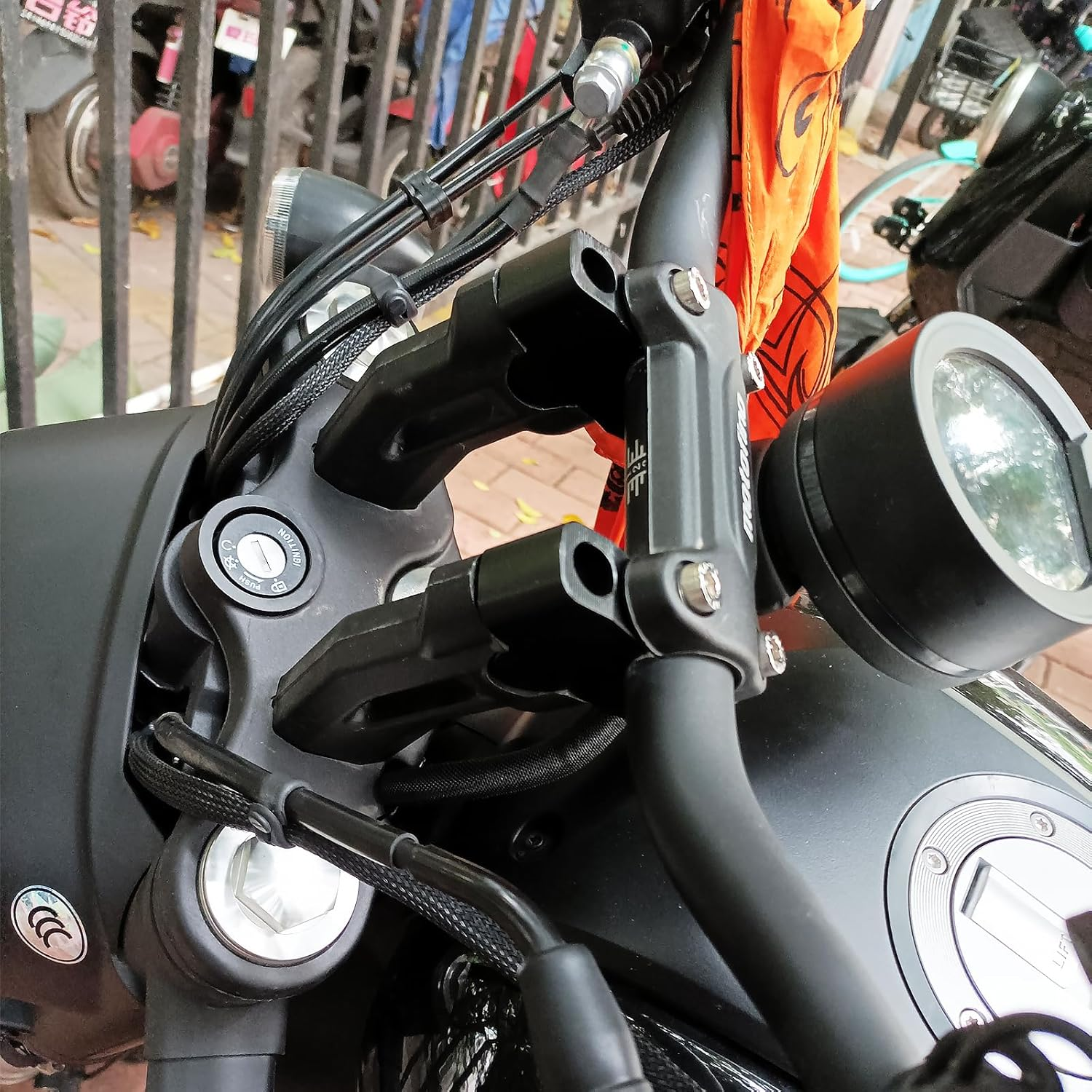 Motorcycle Handlebar Handle Bar Riser Heighten Compatible with Honda NX500 CB650R CB300R CB250R CB500F CB500X (Black) - Black image number 2