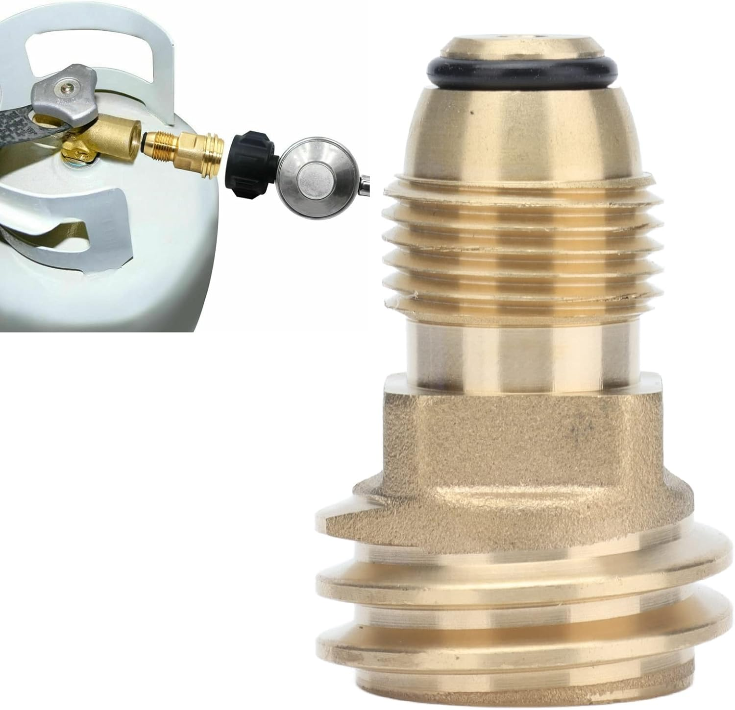 Viagasafamido QCC1 Nut Gas Fitting Hose Adapter Brass Adapter Convert LP Tank POL Service Valve to QCC1 Type1 Adapter Quick Connect Fittings image number 6