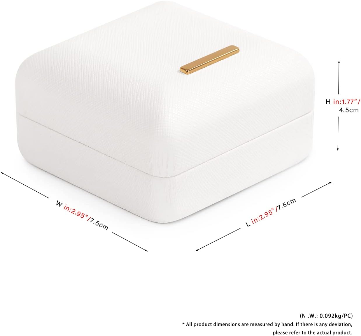 Woodten Necklace Pendant Bracelet Gift Box Necklace Box White Jewelry Gift Box Jewelry Gift Case for Birthday,Anniversary,Engagement,Proposal Jewelry Box image number 4