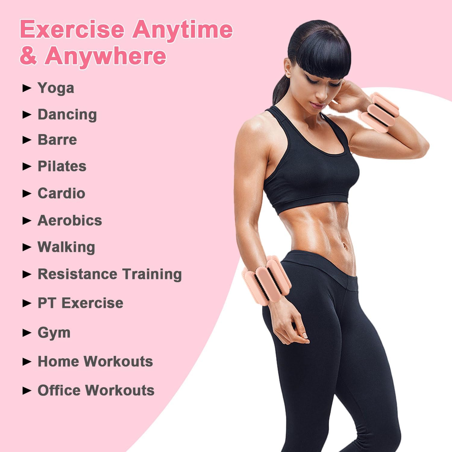 Wrist Weights for Women,Wrist Ankle Weights for Strength Training,Graded Silicone Weighted Bracelet for Walking, Running, Yoga, Aerobics, Adjustable Training Intensity Ankle Weights for Women Set of 2 image number 5