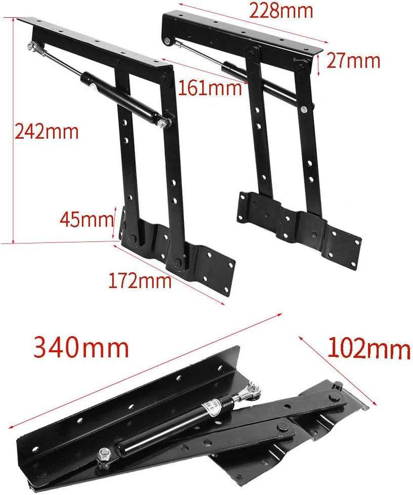 Adjustable 2PCS Folding Table Heavy Duty Household Table Lifting Frame, Lift up Hydraulic Hinge, Mechanism Hardware for Home Coffee Table Furniture Lifting Tool image number 6