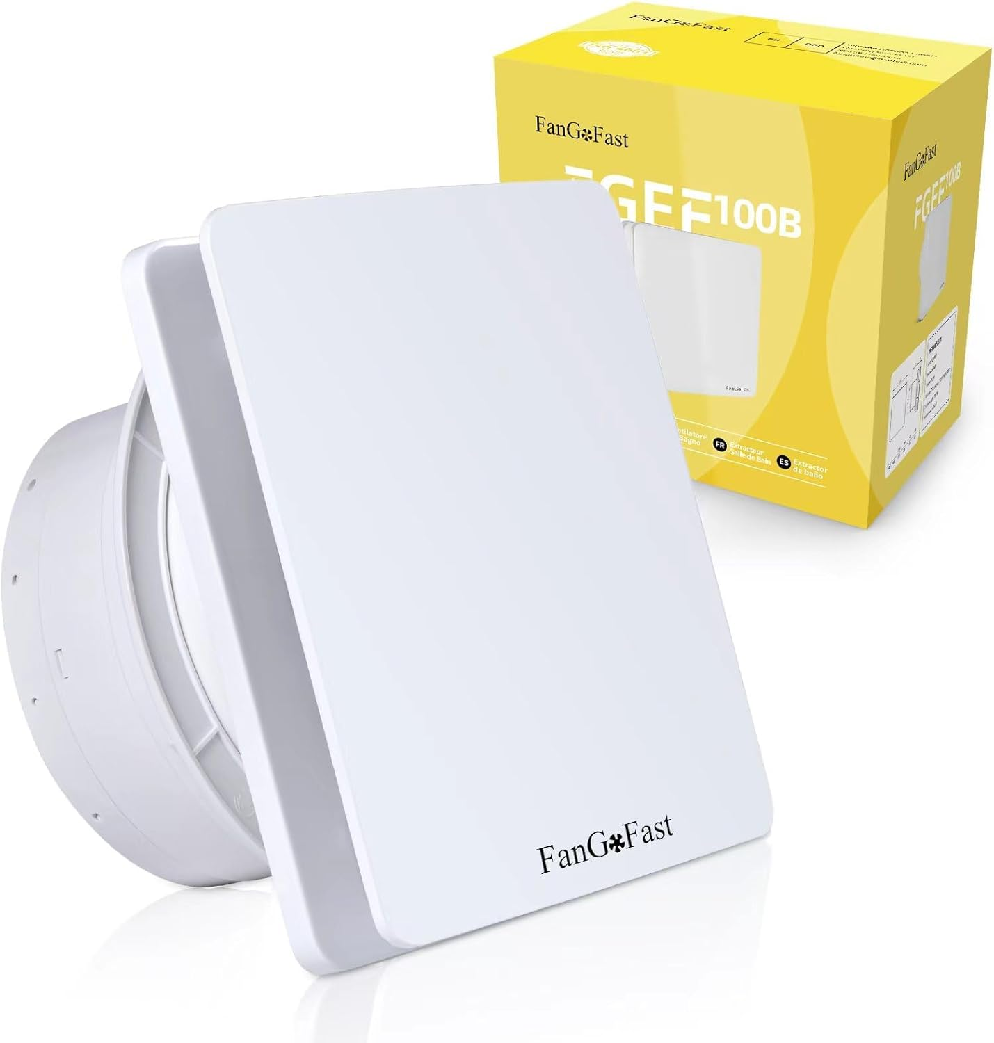 Fangofast 100 Mm Silent Bathroom Fan Ceiling Extractor White and Wall Mounted with Non-Return Valve for Toilet, Kitchen, Window, Loft and Basement image number 4