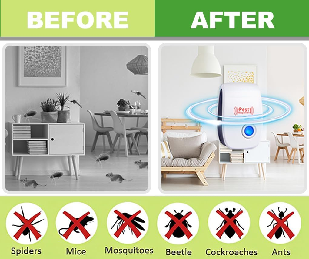 Vivva Ultrasonic Pest Repeller Electronic Plug in Indoor Sonic Repellent Pest Control for Bugs Roaches Insects Mice Spiders Mosquitoes (4) image number 5