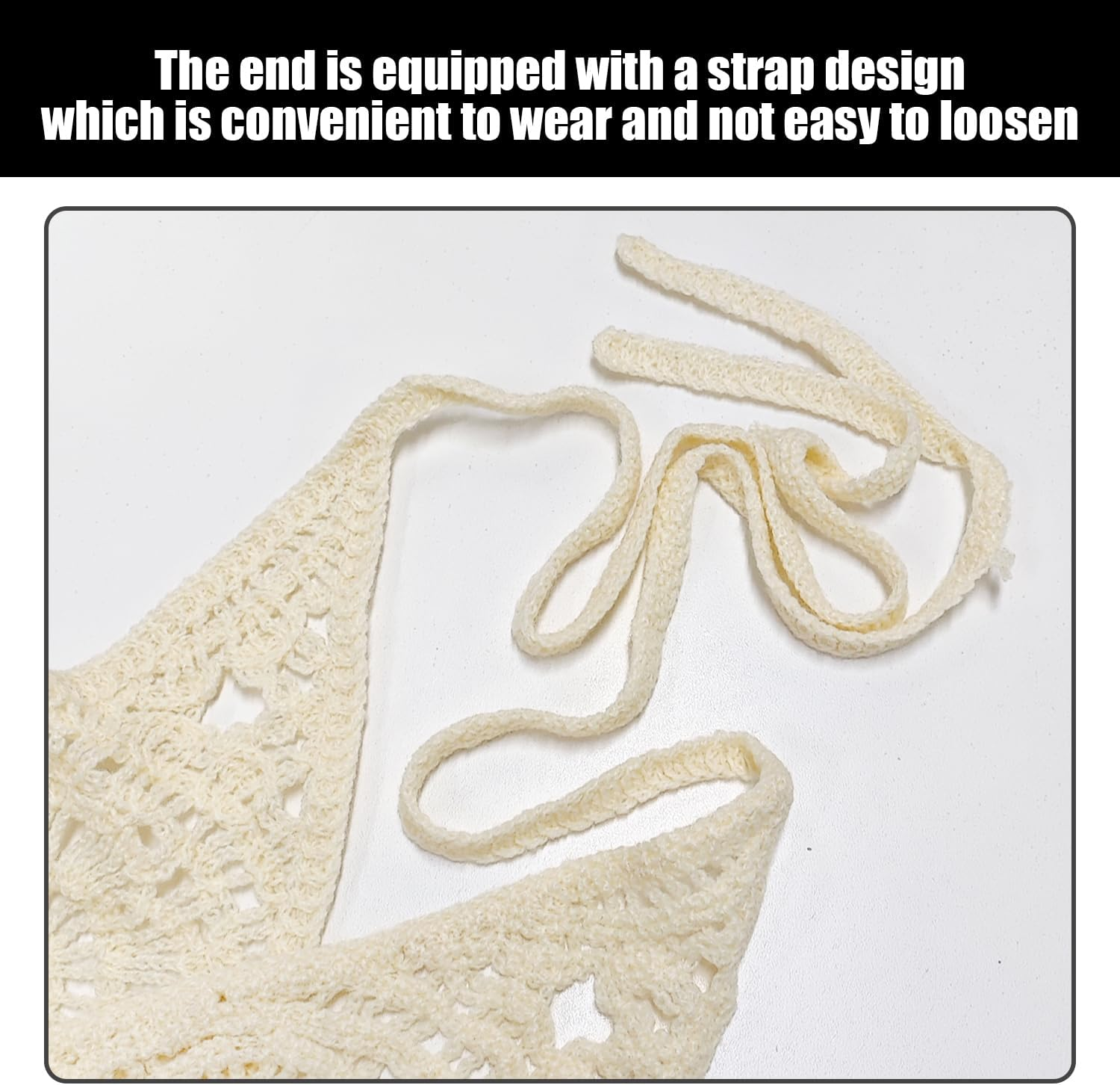 Pack of 2 Headscarves with Hollow Flowers, Hand Knitted Headscarves, Fashionable Elastic Hair Bands, Summer Holiday Hair Accessories, Clothing to Wear with Accessories image number 4