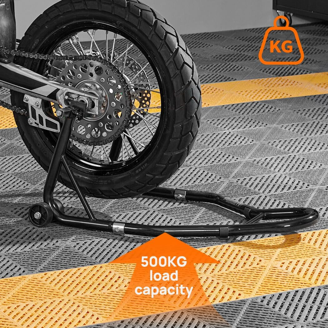 500KG Heavy-Duty Motorcycle Stand,Adjustable & Versatile Bike Stand with Moving Wheels,Paddock Rear Lift Carrier for Motorbikes, Suitable for Most Motorcycles(Red) image number 1