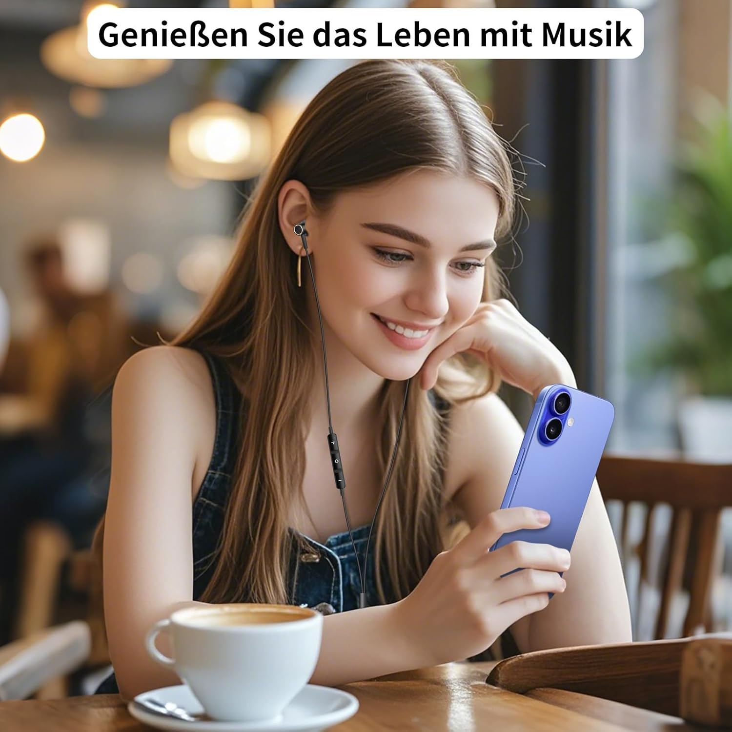 USB C Wired Headphones for Samsung Galaxy S25 S24 Ultra S23 S22 A56 A16 A17, In-Ear Headphones with Microphone and Volume Control Tye C Earphones for Iphone 17 Pro Max 16 15 plus for Oneplus Black