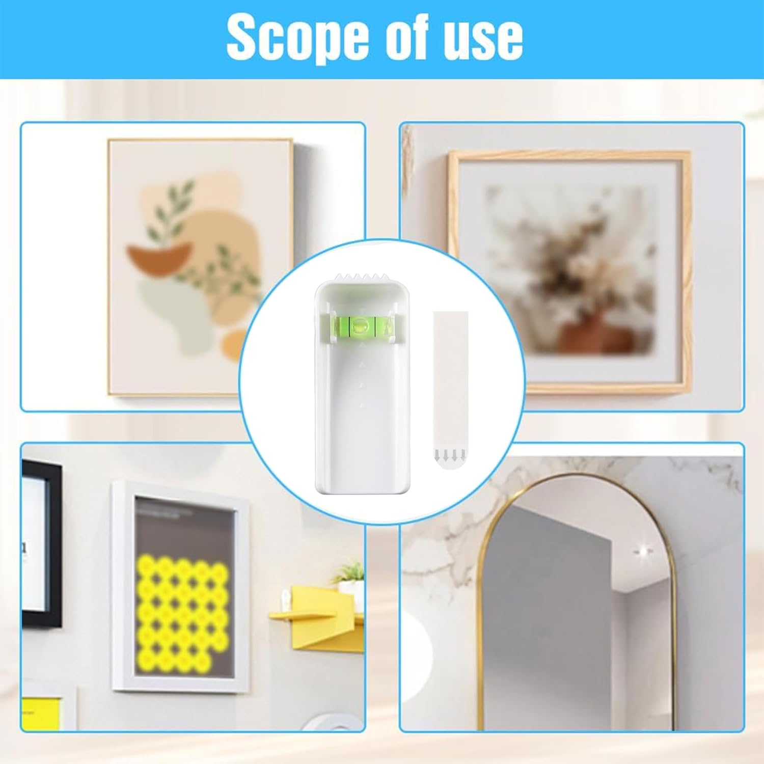 6 PCS Picture Hanger,No Nails Picture Hooks,Drill Free Adhesive Hooks,With 12 Large Removable Adhesive Strips,Damage Free Picture Hanging Hooks Heavy Duty,Large Universal Frame Hanger image number 6