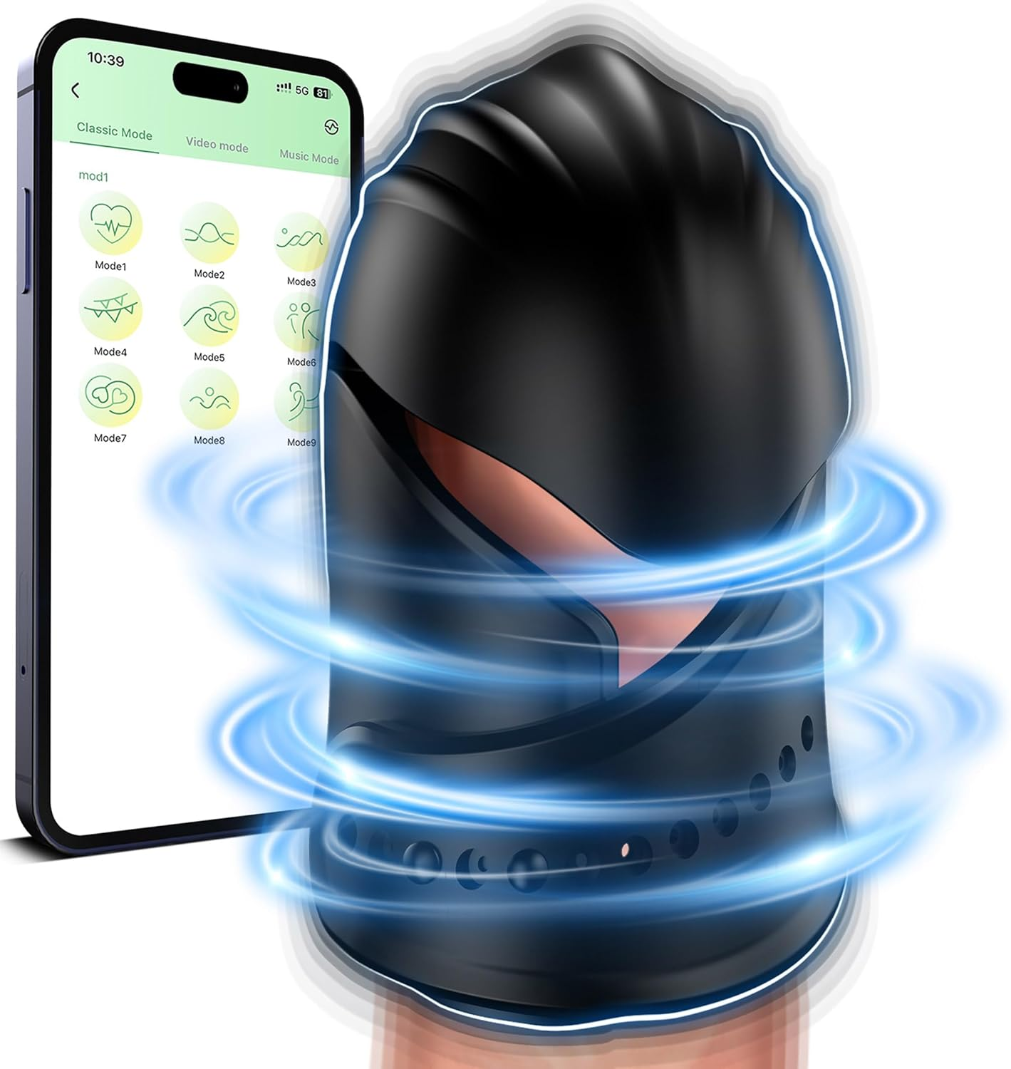 Training Vibrator Male Masturbator, Mens Glans Stimulating Sex Toys, 10 Vibration Modes for Glans Ejaculation Training, Adult Sex Toys for Men Pleasure Prolong Endurance, Adjustable Buckle