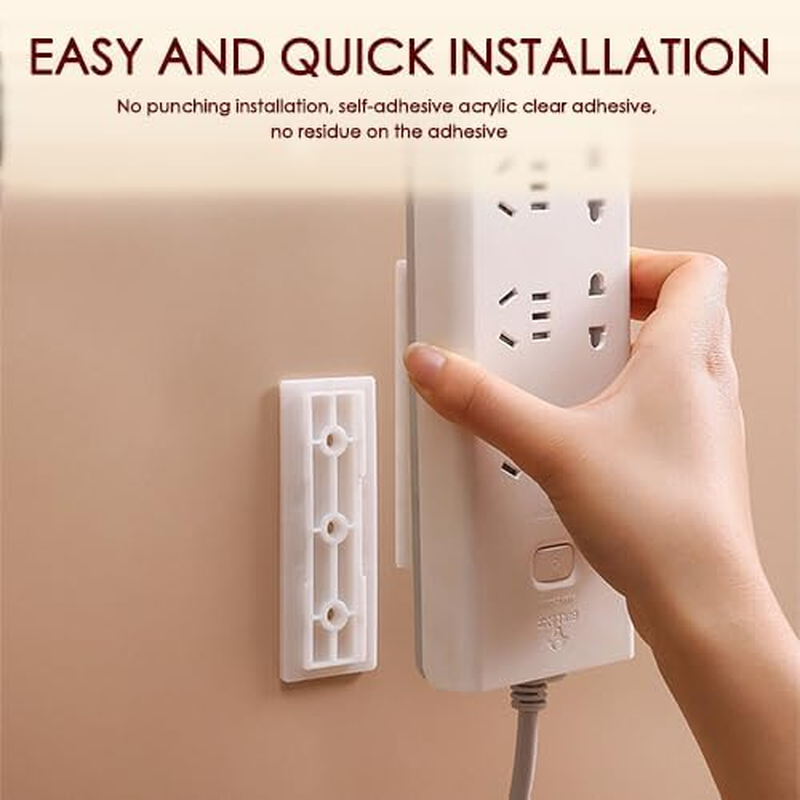 4 Pack Sticker Hanger Panel Self Adhesive Holder Socket Fixer Extension Cable Organizer Socket Power Strip Holder Pasting for Router, Remote Control image number 3