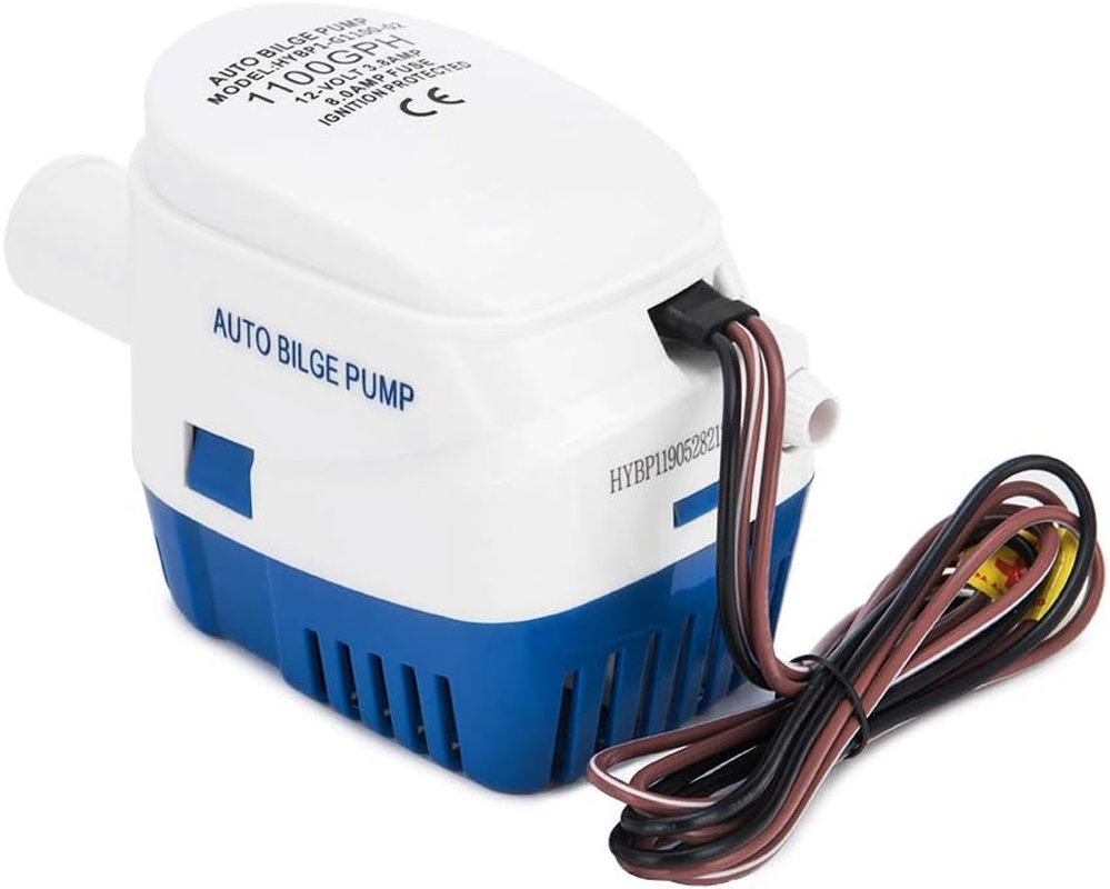 Dontmiss Automatic Submersible Small Boat Bilge Pump 12V 1100Gph Auto with Float Switch Bilge Pump for Boat(Outlet Diameter：1 1/8") (1100GPH) image number 1