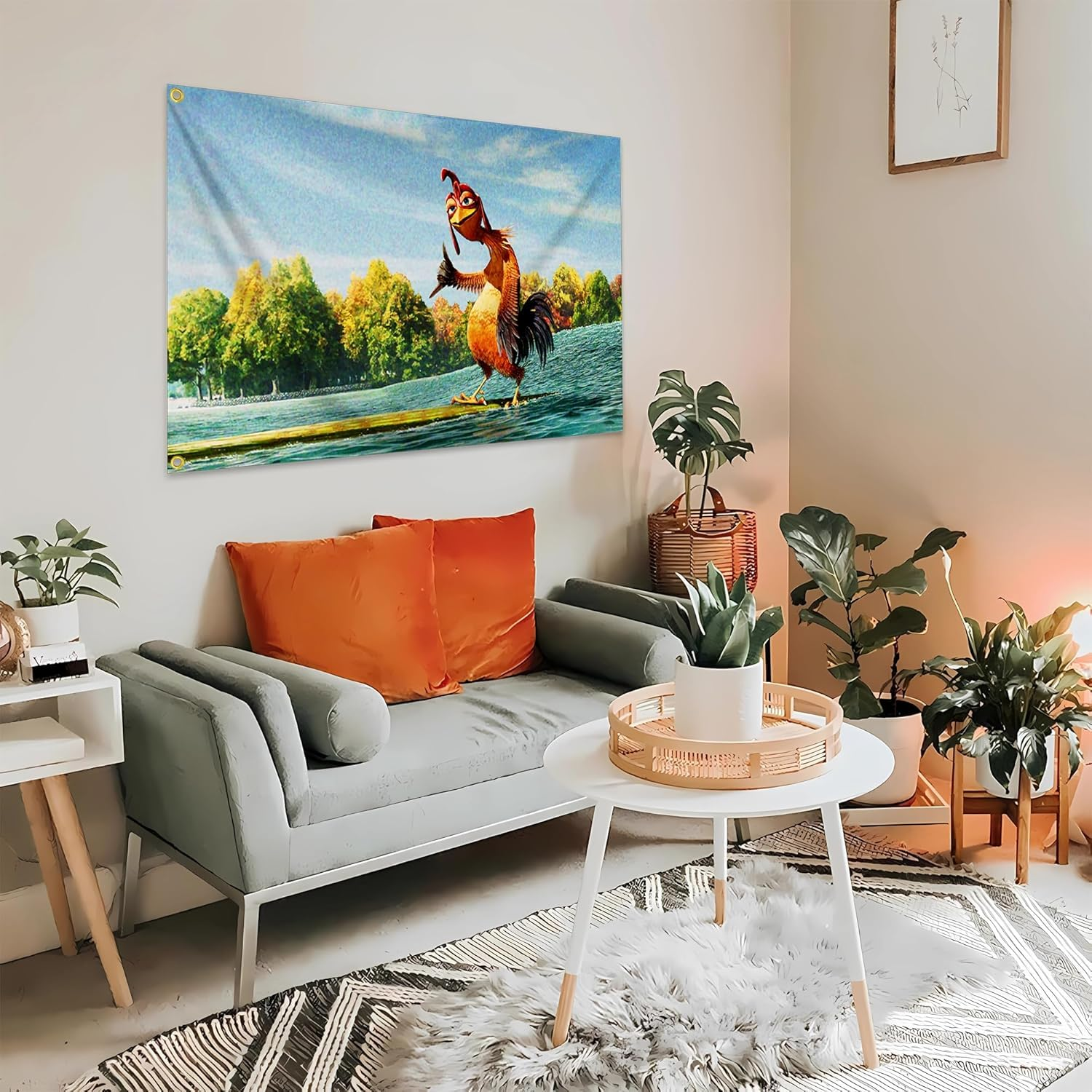 Chicken Flag, 90 * 150Cm Funny Flags with 4 Brass Grommets, Vivid Color and Fade Proof, Indoor/Outdoor, for Bedroom Living Room College Dorm Man Cave Room Decor Parties Gift image number 3