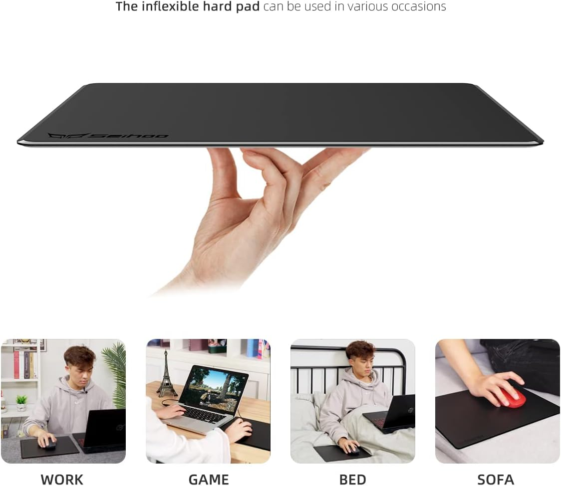 Plastic Resin Hard Mouse Pad Premium Esports Waterproof Ultra Smooth No Irritating Smell Environment Fast and Accurate Control for Office and Gaming Laptop(11.81X9.45In) image number 6