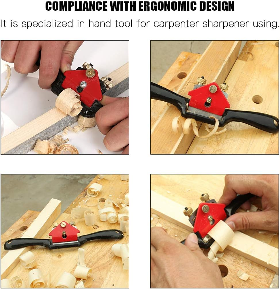 Glarks 2Pcs 10" Adjustable Spokeshave Plane with Flat Base and Metal Blade for Wood Working and Craft - Includes 2 Extra Blades image number 1