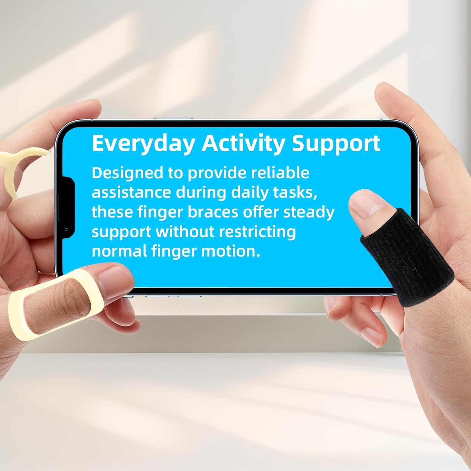 Luojinluoda 10 Pack Oval Finger Splints & Sleeves Kit, Waterproof Trigger Finger Splints, Adjustable Thumb Brace Support for Straightening, Thumb Splint & Finger Brace for Arthritis, Mallet Finger Splint image number 3