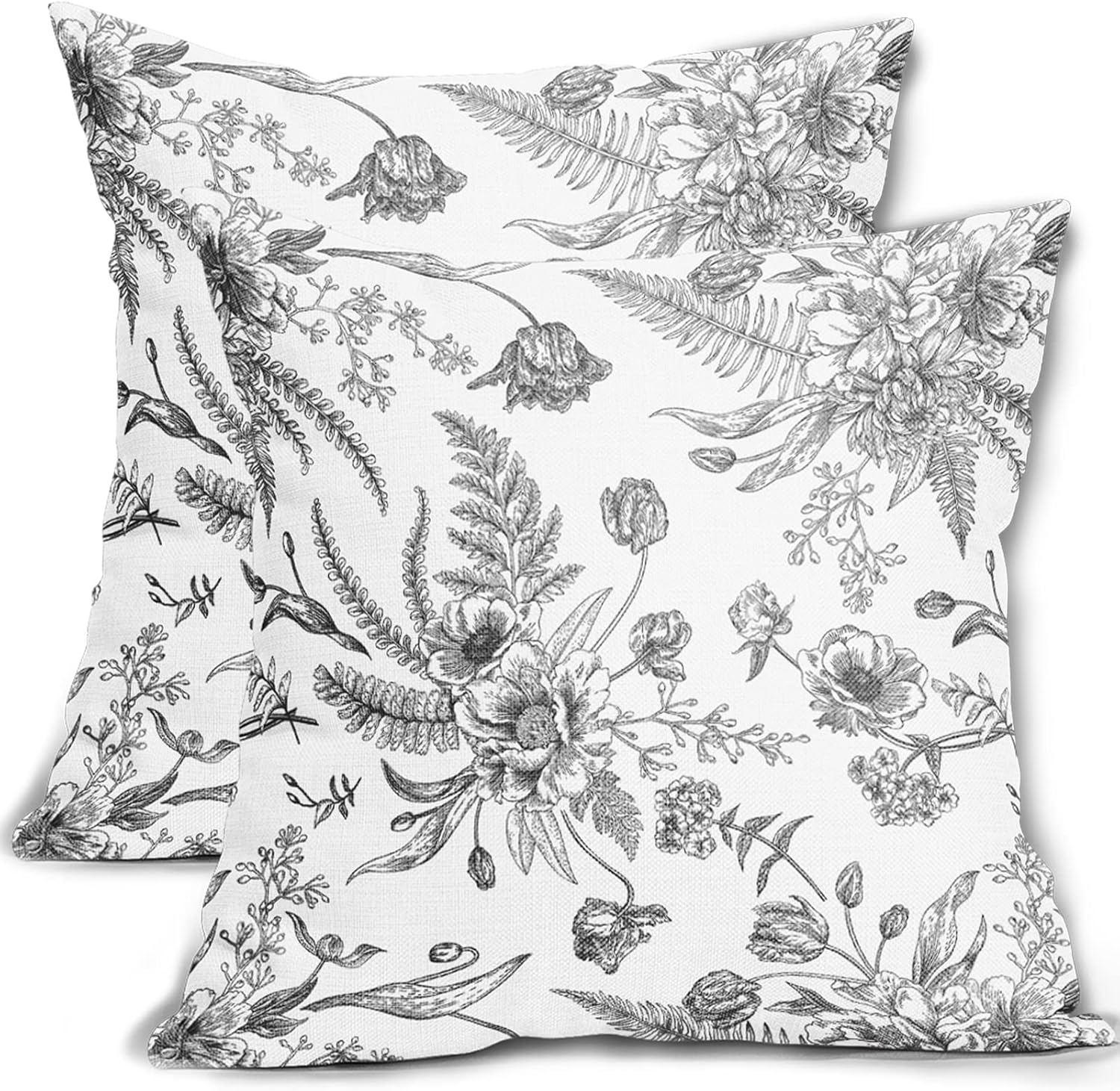 Sweetshow Spring Green Flowers Chinoiserie Pillow Covers 2 Packs 20X20 Inch Lighe Green Floral Throw Pillows Vintage Sage Green Decor Cushion Cover Linen Patio Furniture Sofa Bedroom Indoor Outdoor