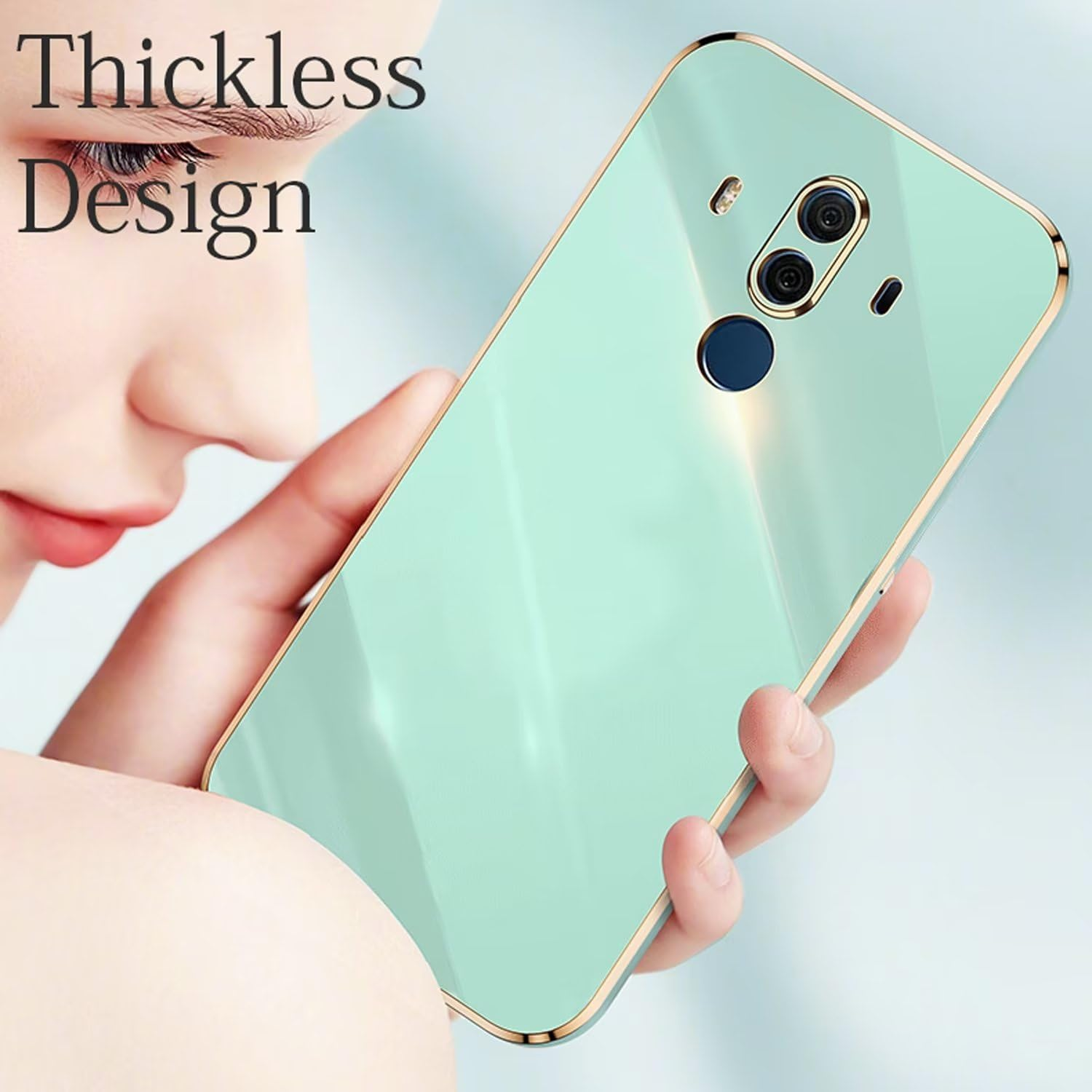POUHYE Mobile Phone Case for Huawei Mate 10 Pro, Original, Girls' Galvanised Camera Protection, Soft TPU Silicone Protective Case, Ultra Thin Case, Shockproof Case for Huawei Mate 10 Pro, White - Green image number 7