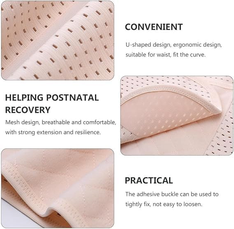 Womans Belts Breathable Adjustable Elastic Abdominal Binder Postnatal Belly Waist Slim Shaper Support Girdle Belt Postnatal for Women Postpartum Latex Corset (Skin Colour, One Size) image number 1
