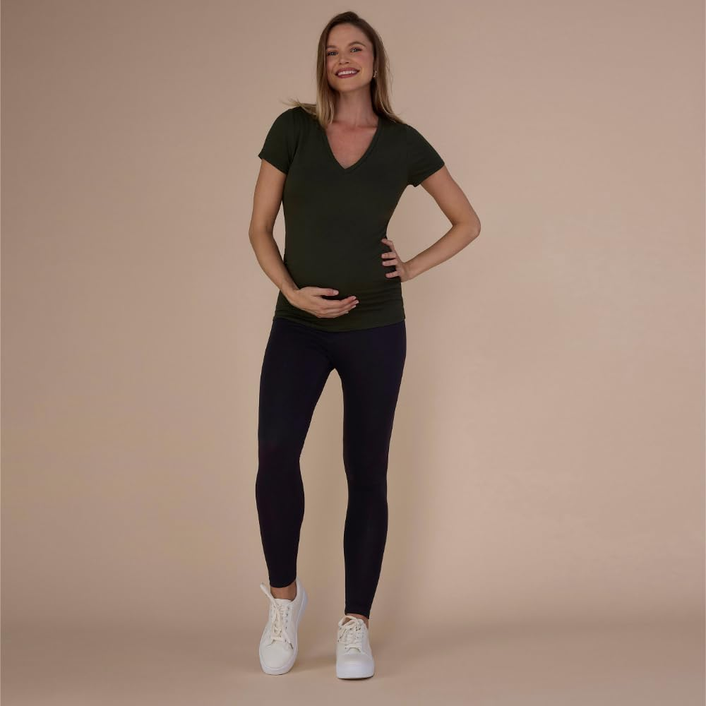 Motherhood Maternity Womens 97338 Bump Start 2 Pack under Belly Full Length Leggings Leggings image number 1
