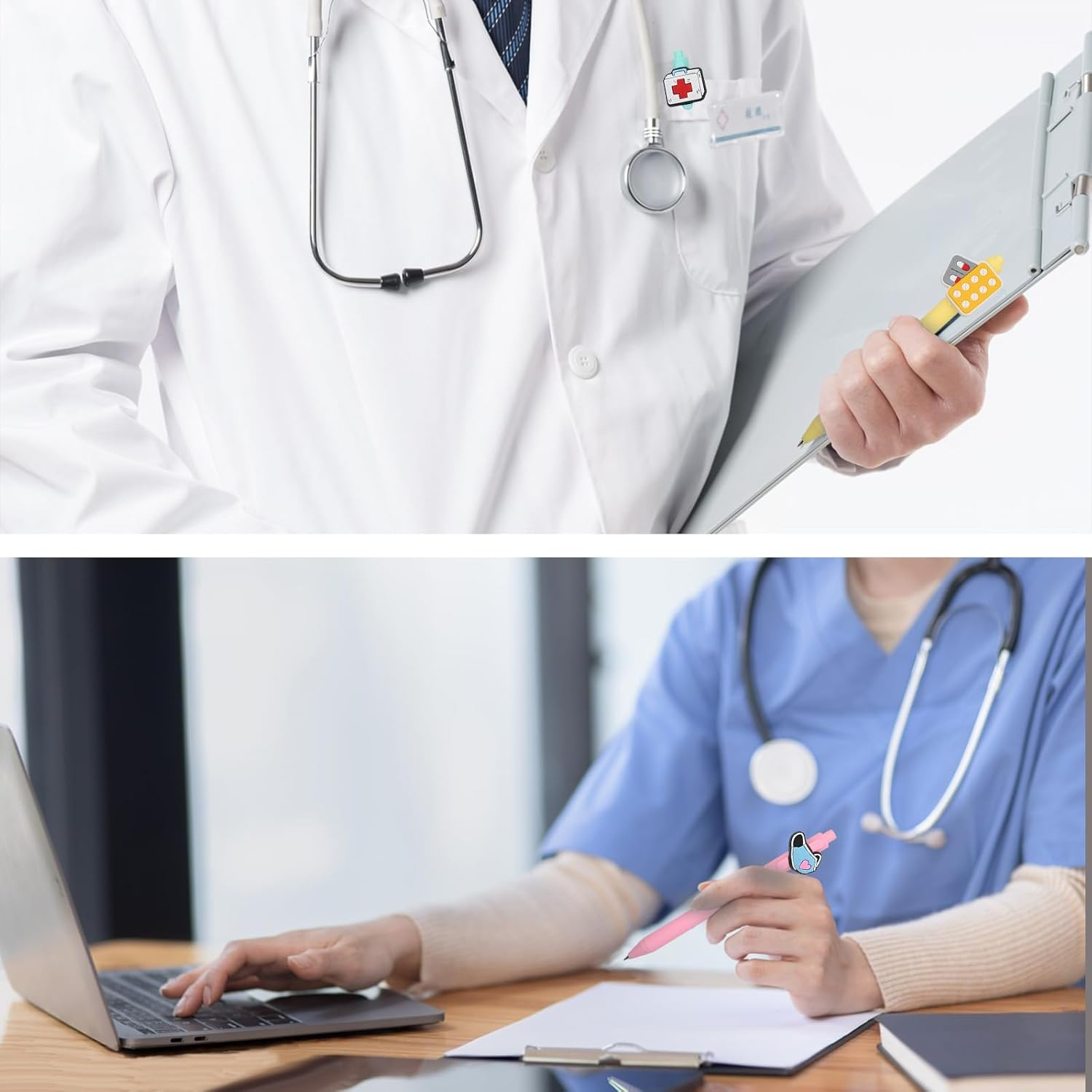 10 PCS Cute Nurse Pen, Novelty Nursing Ballpoint Pens, Funny Pens for Nurses Nursing Student Gifts, Fancy Nurse Appreciation Gifts Office Adults Workers Essentials image number 6