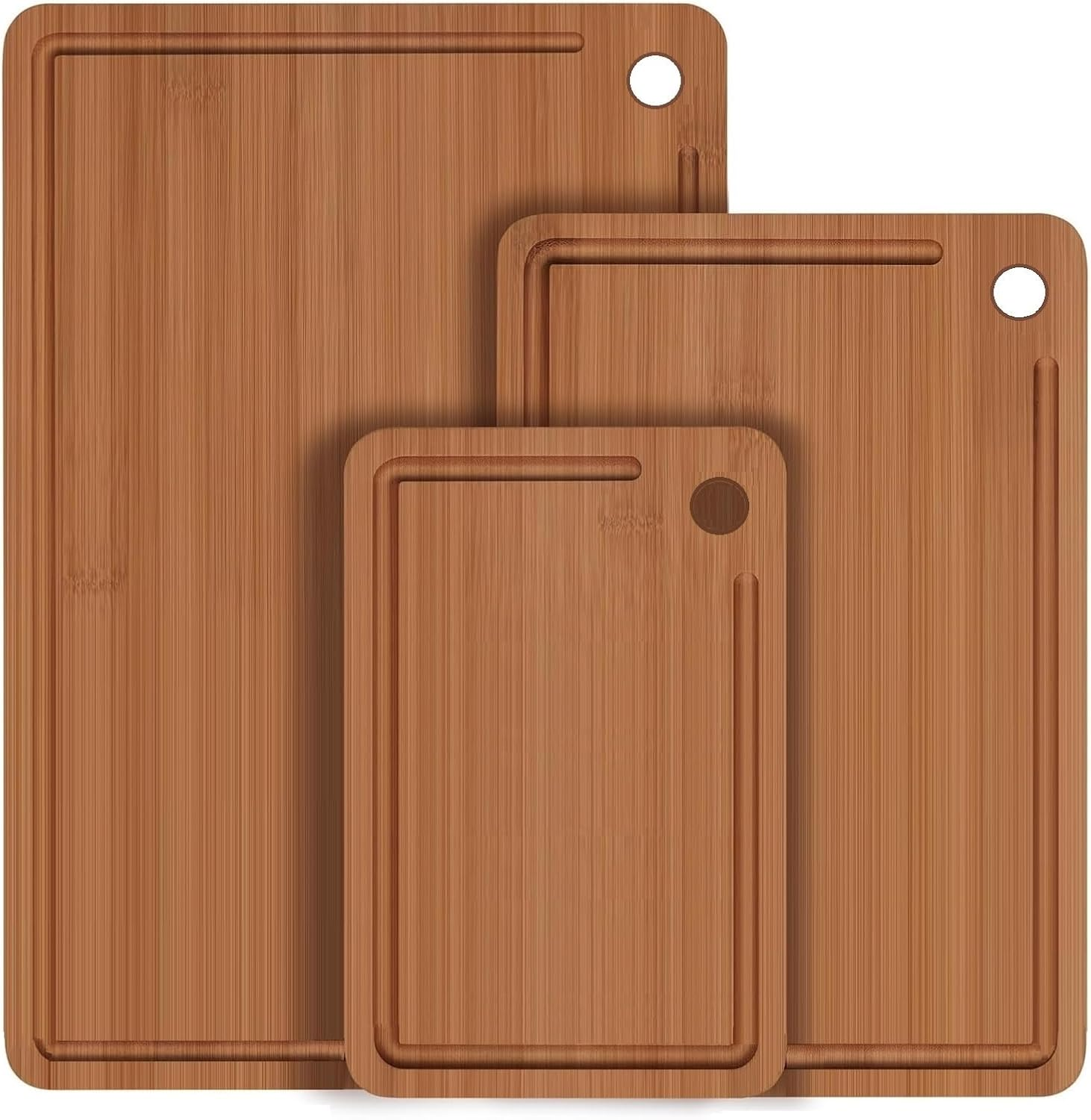 Bamboo Cutting Board, Durable Wood Cutting Boards for Kitchen with Deep Juice Grooves, Ideal Charcuterie & Chopping for Meat, Vegetables and Fruits image number 2