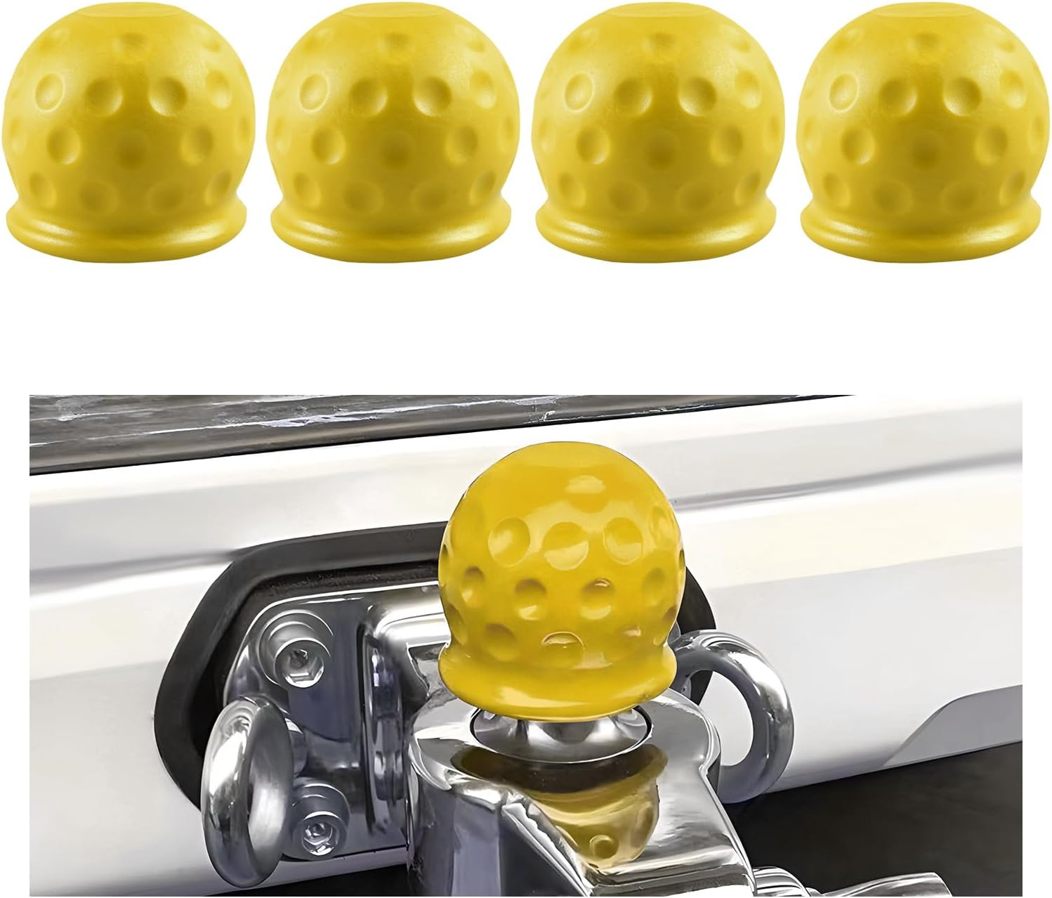 4 PCS Trailer Ball Cover, 2 Inch ID Waterproof Towing Hitch Ball Protector, Dustproof Tow Ball Sleeve Cap Replacement for Rv/Truck/Boat, Universal Car Accessories (Red) image number 6