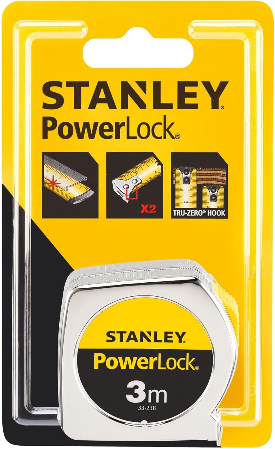 Stanley 0-33-238 "Powerlock" Tape Measure, Silver, 3 M/12.7 Mm image number 1