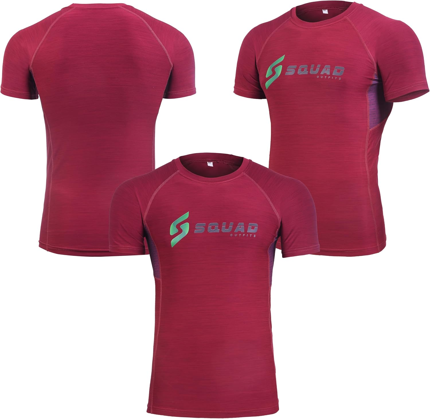 Squad Outfits Men'S Compression Shirt Cool Dry Short Sleeves Gym, Yoga, Athletic Workout Tights Base Layer Top T-Shirt