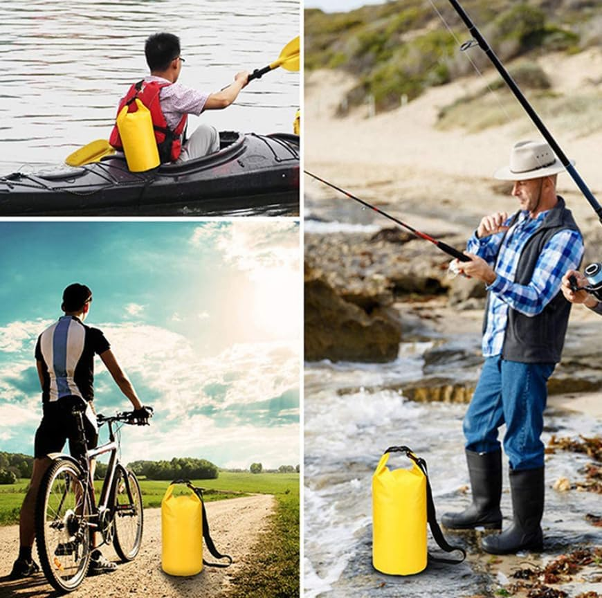 SKYLUXE - Waterproof Camping Dry Bag - Heavy Duty Roll-Top Sack for Outdoor Adventures, Hiking, and Kayaking - Keep Gear Safe & Dry - Yellow image number 5