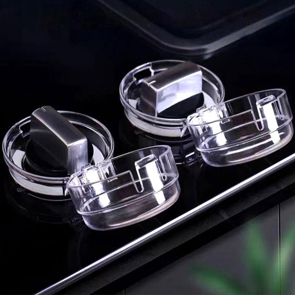 IOIUSKKU 6Pcs/Set Universal Fit Kitchen Stove Button Covers Childproof Easy to Clean Kitchen Oven Stove Button Cover, Gloss Black - Gloss Black image number 5