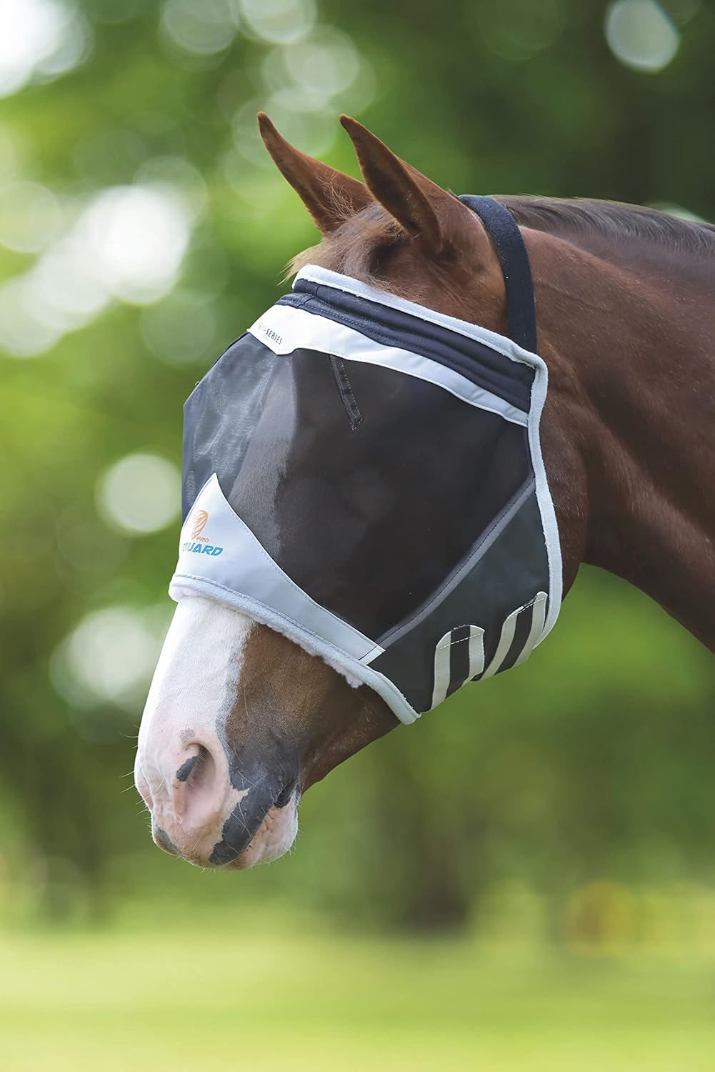 Shires Equestrian Fine Mesh Earless Fly Mask (Pony, Black) image number 1