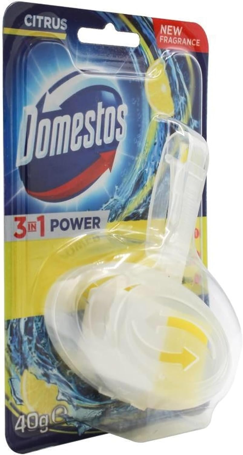 Domestos 3-In-1 Citrus Power Rim Block Toilet Cleaner 40 G image number 1