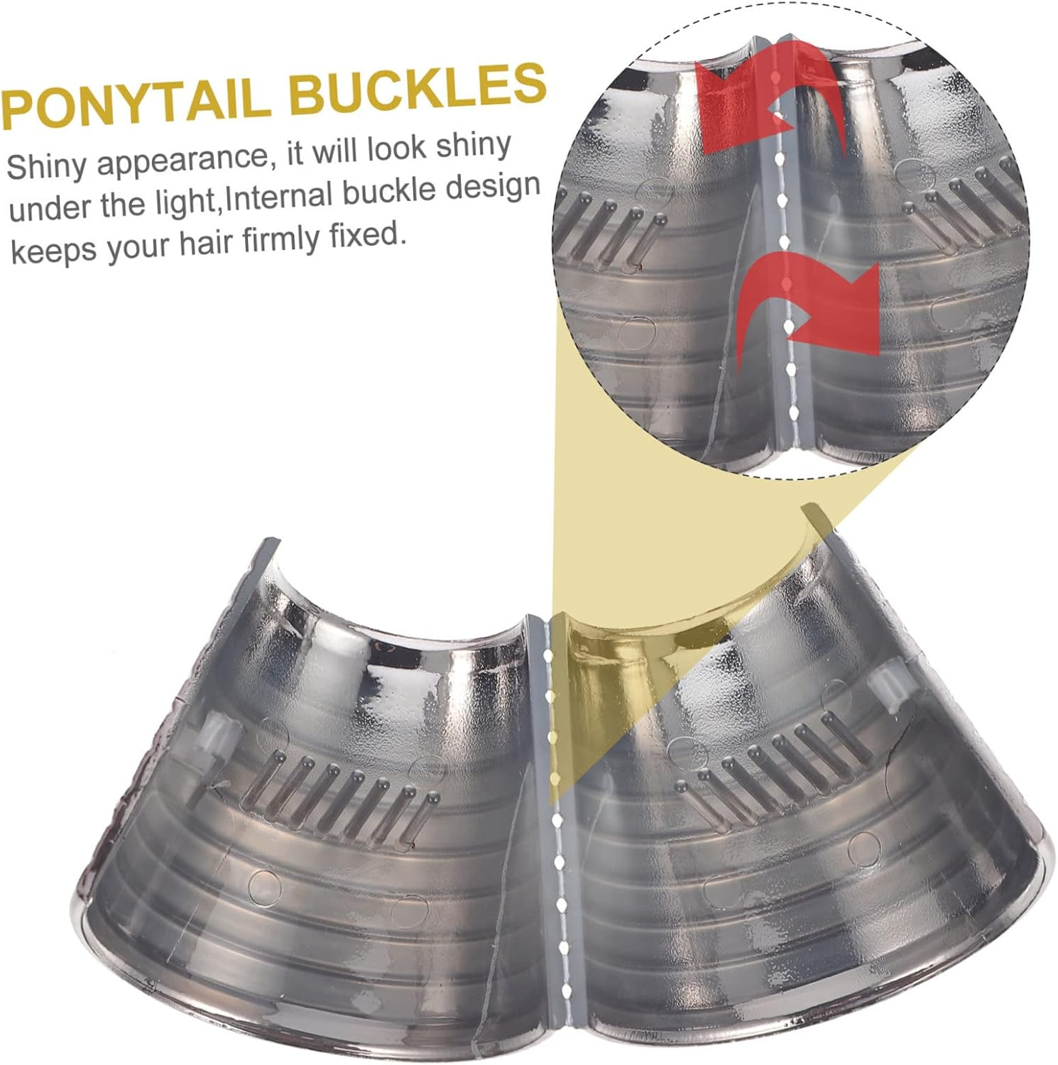 Lurrose Pack of 8 Ponytail Hair Ties, Ponytail Holder, Hair Bobbles for Girls, Elastic Hair Bands, Ponytail Buckle Clip, Hair Clips, Miss Abs, Gothic Tailstock image number 6