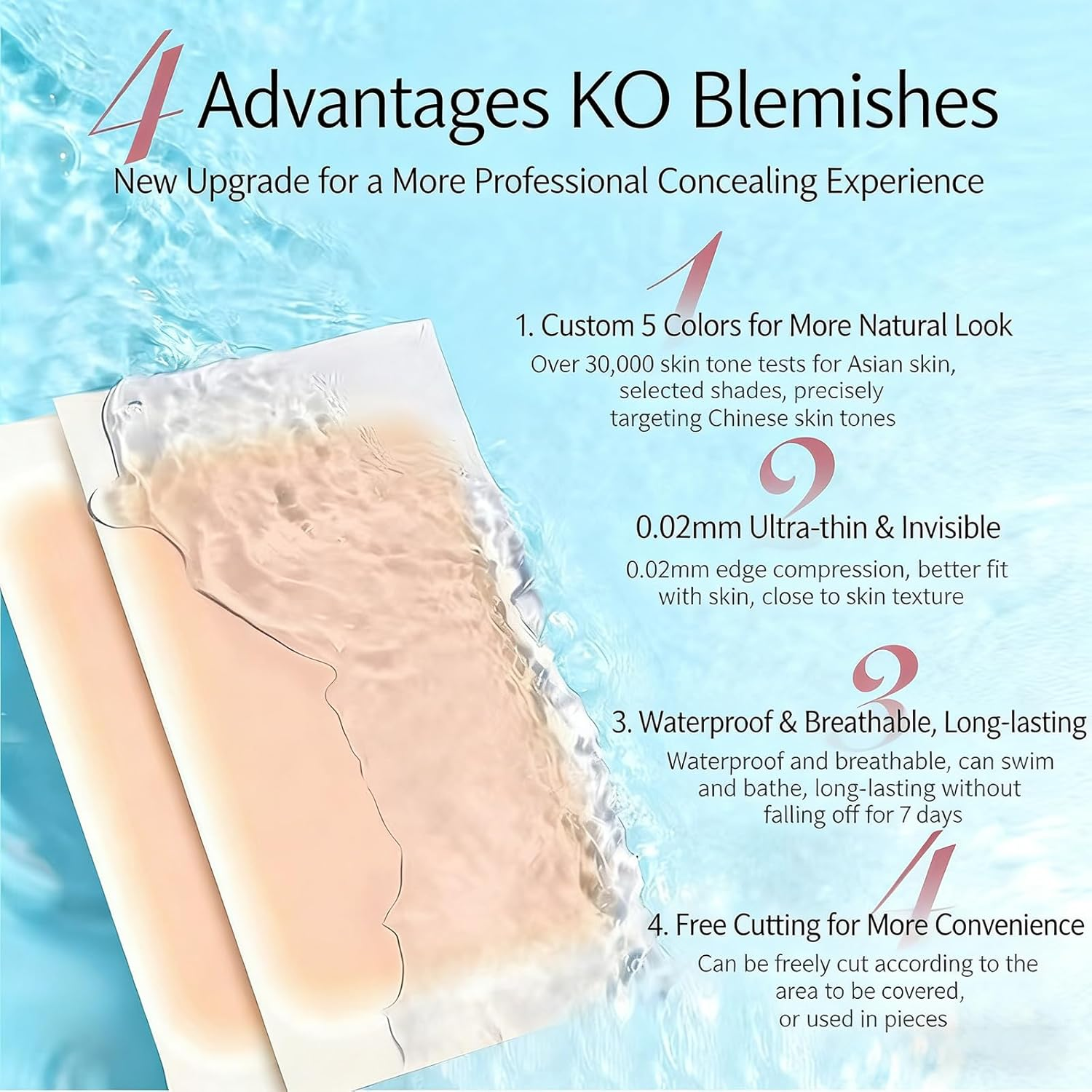 JANGJANG 10 Pcs Tattoo Cover up Patches, 13X8.5Cm Invisible Waterproof Body Concealer Stickers, Natural Finish for Tattoos and Scars, Makeup Sticker Tape, Fair Skin Tone image number 4