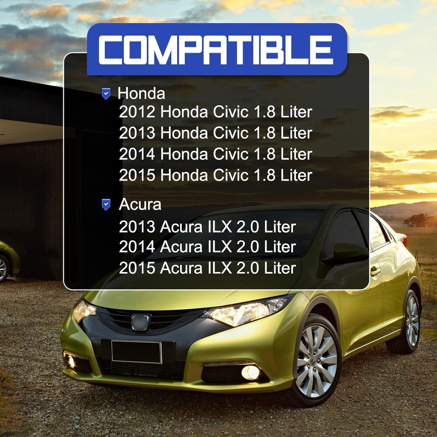 Air Cleaner Intake Hose Tube with Clamps for 2012-2015 Honda Civic 1.8L 2013-2015 Acura Ilx 2.0L (OEM# 17225-R1A-A01)