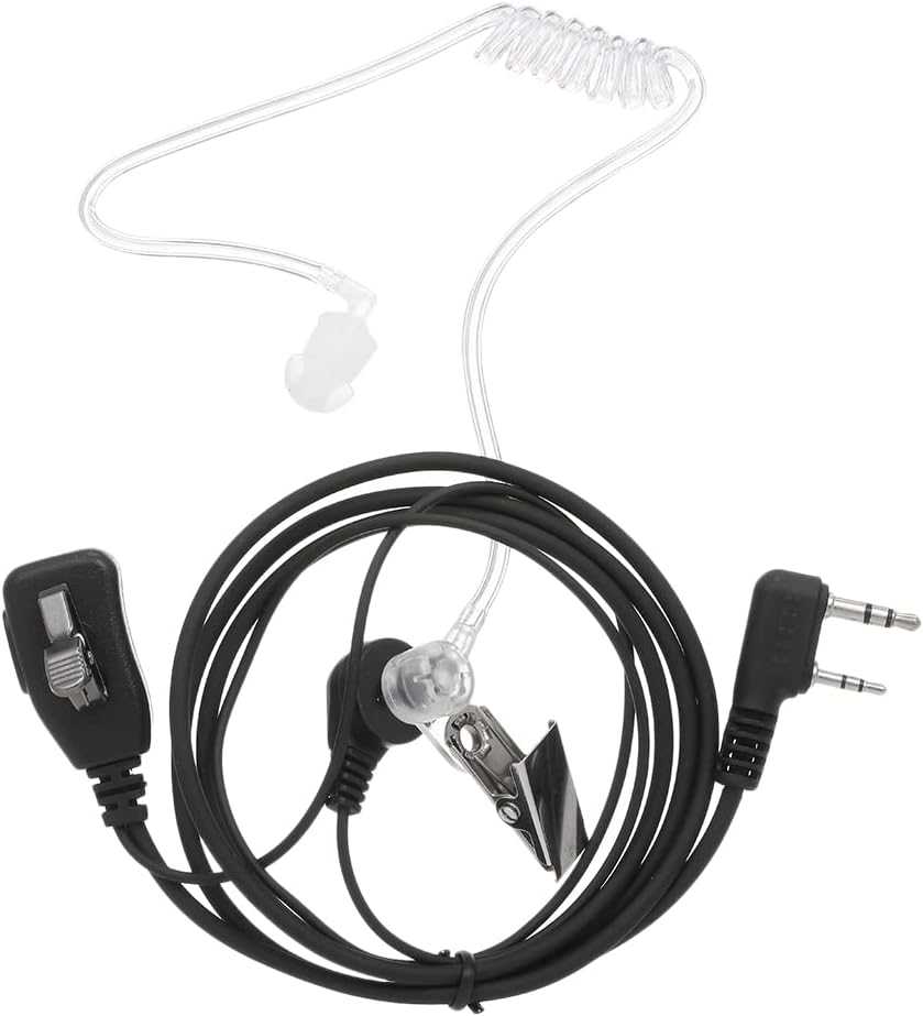 Walkie Talkie Heaphones Acoustic Air Tube Earpiece Headset with Big Mic PTT for Kenwood Retevis Two Way Radio Walkie Talkie 2 Pin K BBZY image number 5