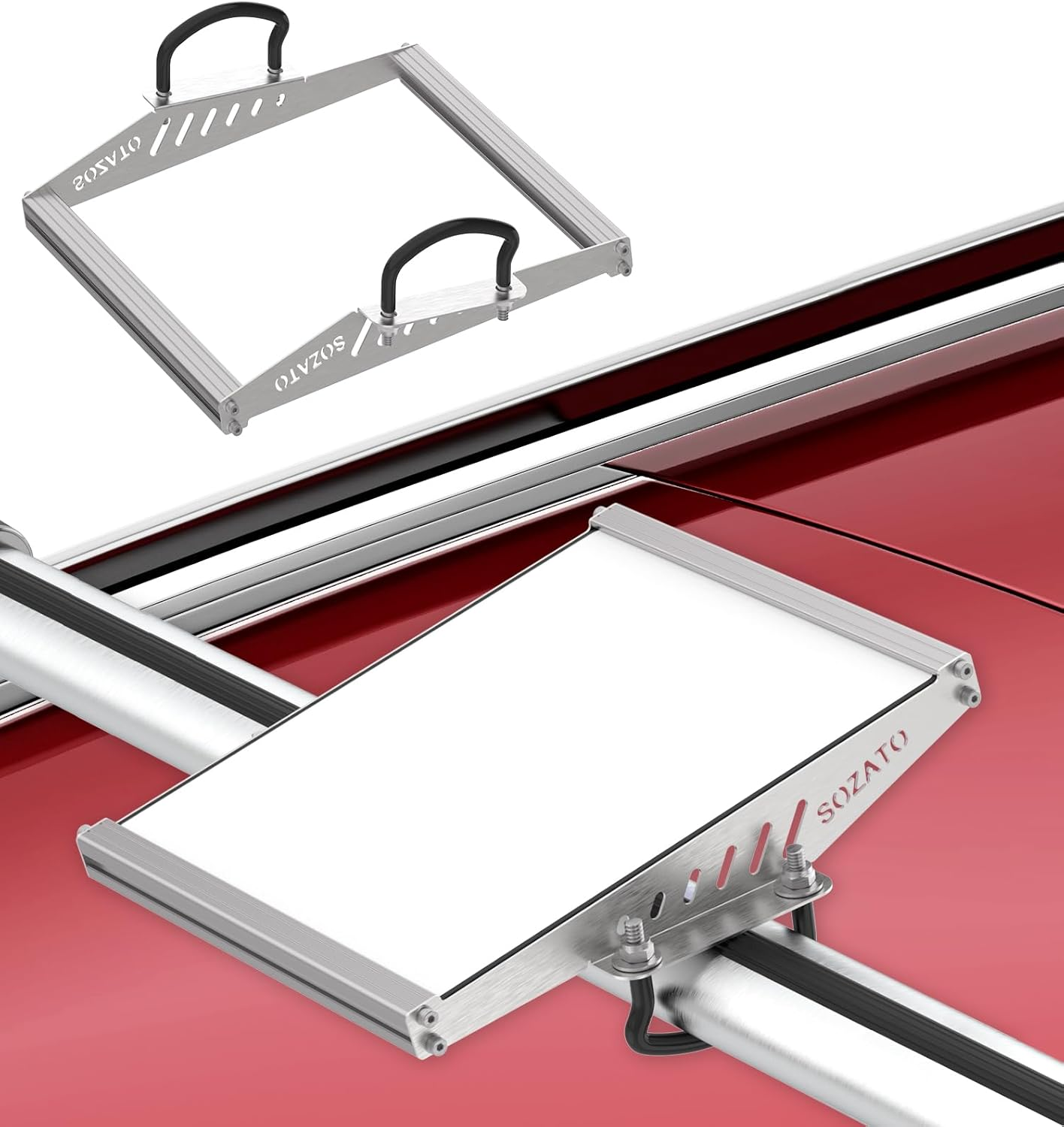 SOZATO Starlink Mini Car Mount, Starlink Mini Roof Rack Mounting Kit with Full Metal Protection, Shock-Absorbing Foam, Adjustable U-Bolt Clamps, Accessory Base for Cars, Rvs, Boats, Yachts, Trucks image number 4