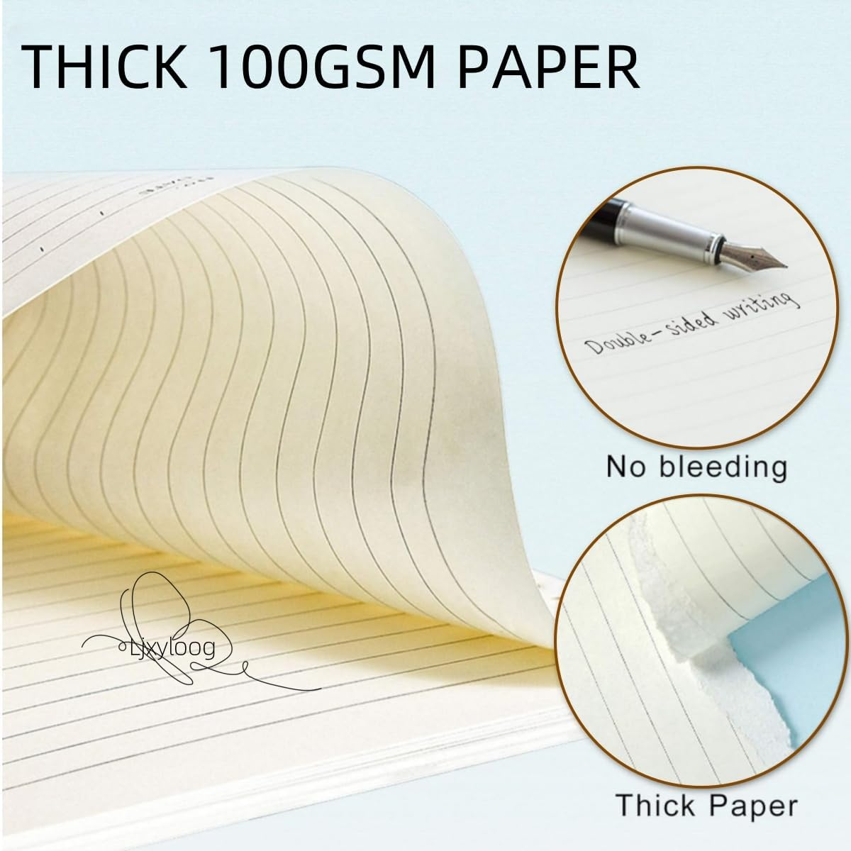 A5 Refill Paper Planner Inserts, 6-Hole Loose Leaf Paper, College Ruled Loose Leaf with Binder Dividers, Punched Notebook Refills for 6-Ring Refillable Binder, 80 Pages (2 Packs) image number 5