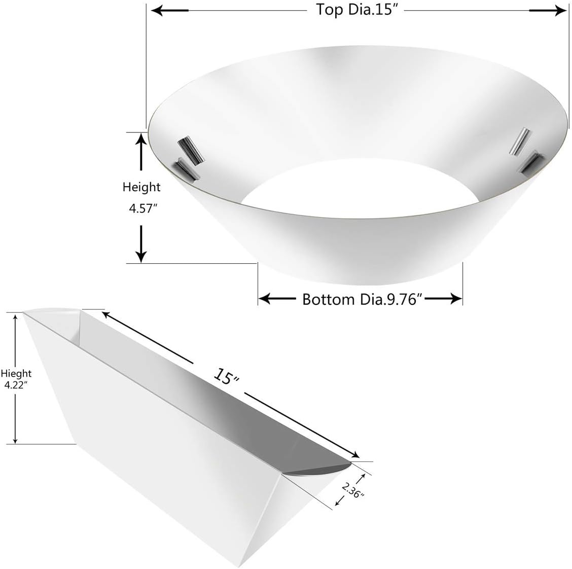 Onlyfire Stainless Steel BBQ Fuel Dome round with Water Sink Charcoal Briquette Box image number 1